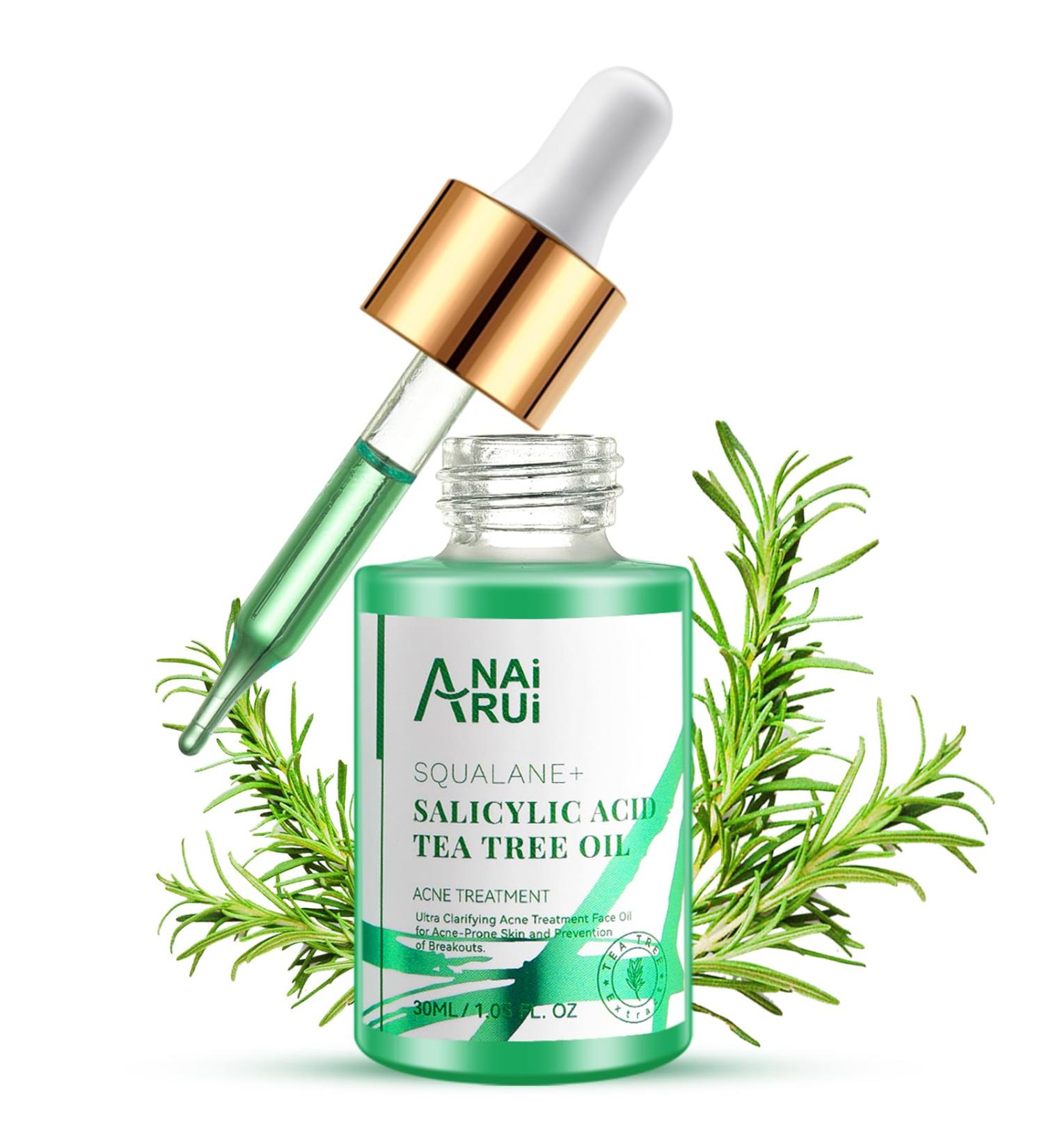 ANAI RUI Acne Face Oil Tea Tree Oil & Salicylic Acid for Acne Prone Skin Soothing Redness Relief - 1Fl.OZ - Buy Online on GoSupps.com