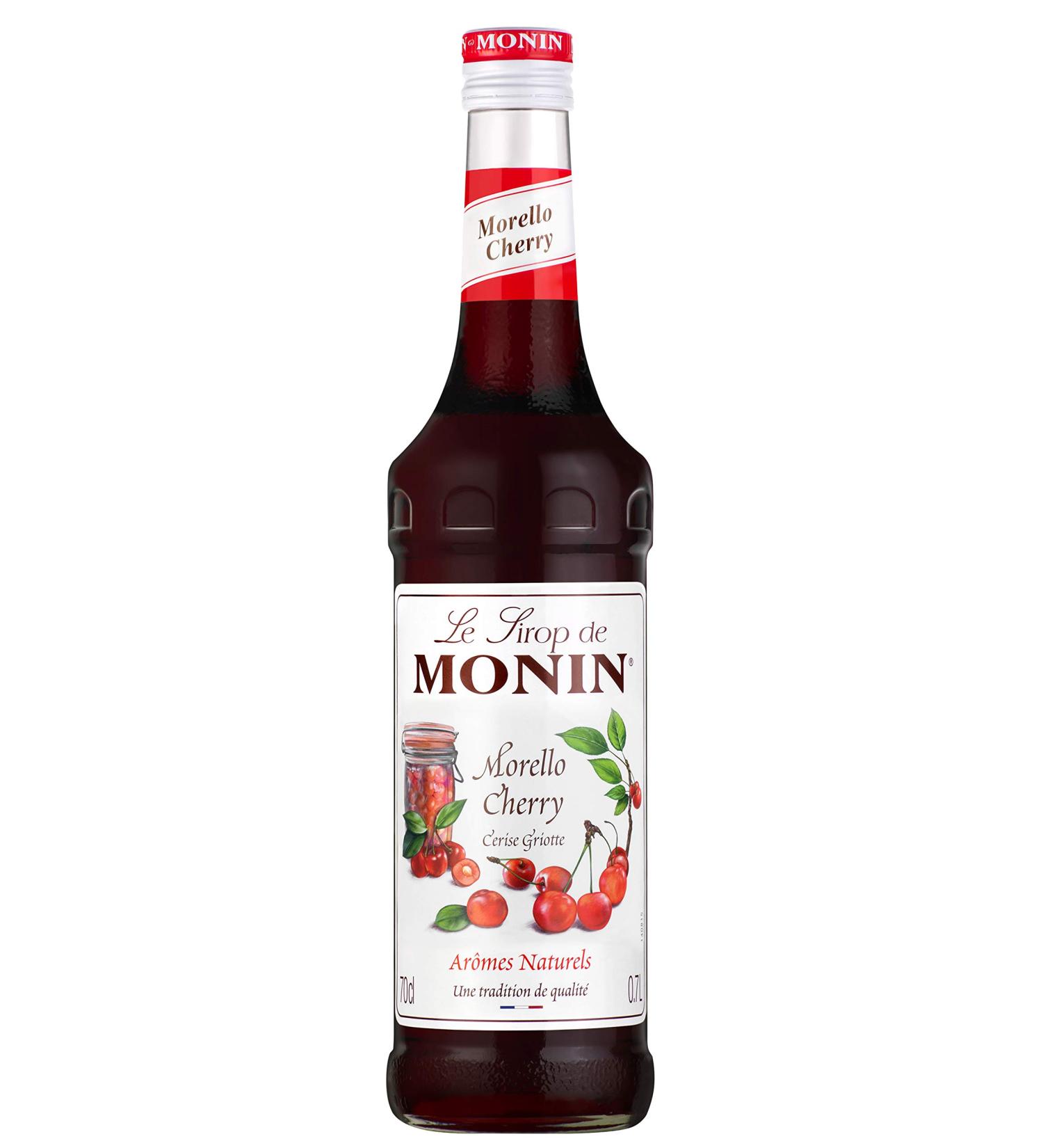 MONIN Premium Morello Cherry Syrup 700ml - Vegan & Allergen-Free for Coffees, Cocktails & Hot Chocolates - Buy Online on GoSupps.com