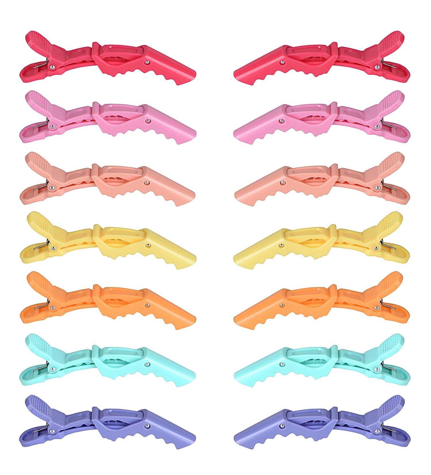 Teqifu Hair Clips 14 pcs - Professional Alligator Hair Clips for Styling and Cutting - Non-slip Grip with Wide Teeth - Durable Double-Hinged Design - Women's Salon Hair Accessories - Buy Online on GoSupps.com