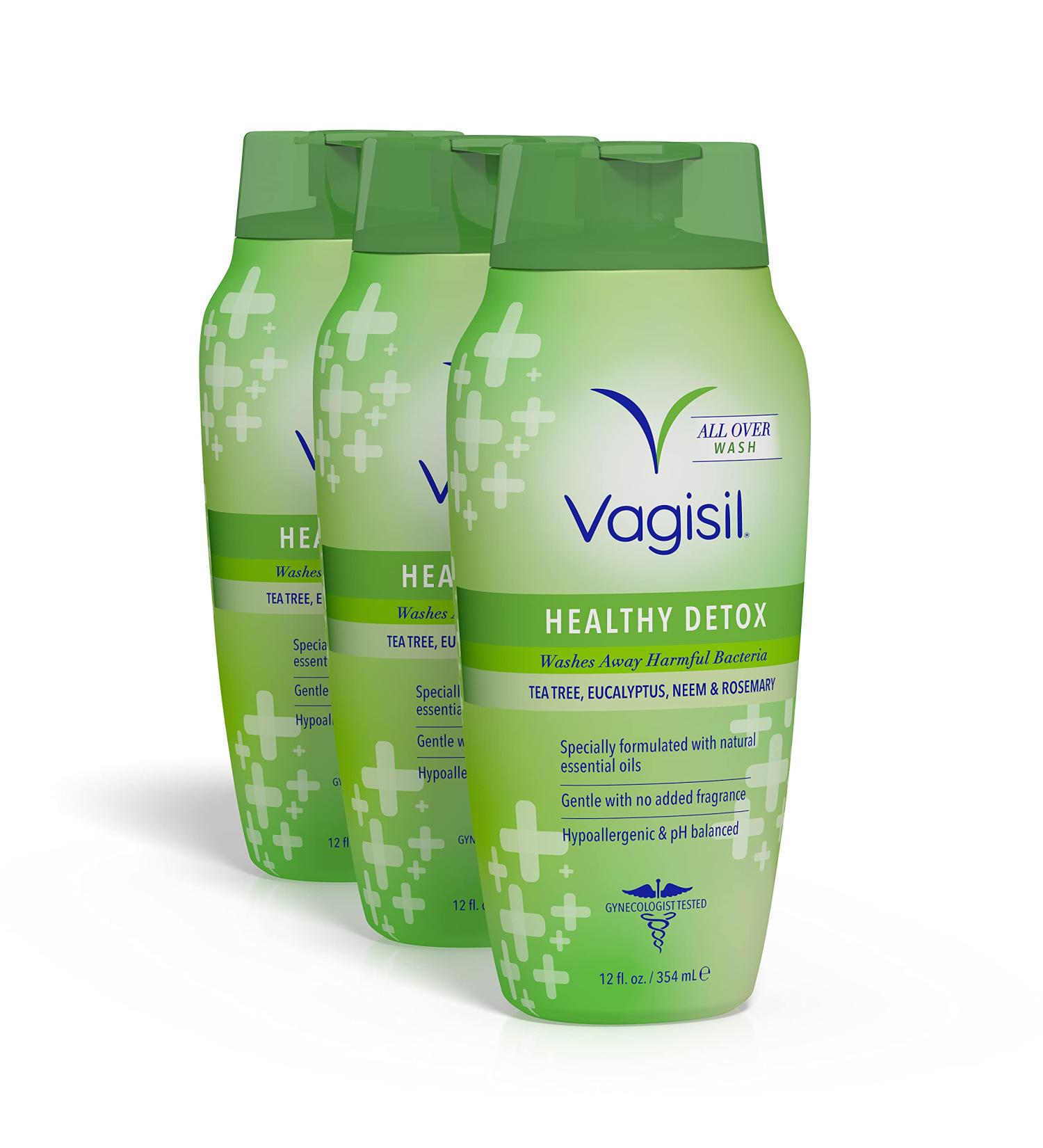 Vagisil Healthy Detox Neem Body Wash for Women, 12 fl oz - Pack of 3 | Gynecologist Tested, Hypoallergenic, pH Balanced - Buy Online on GoSupps.com