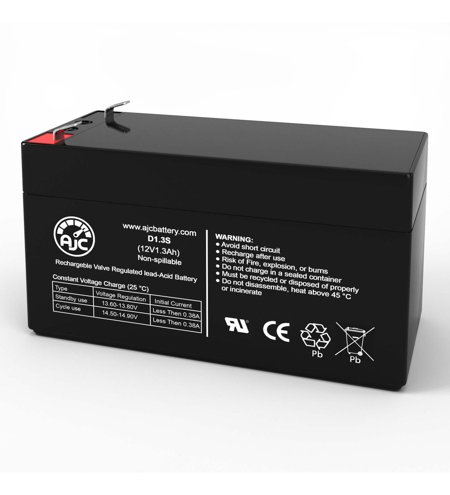 AJC Leoch LP12-1.2 Compatible 12V 1.3Ah Sealed Lead Acid Battery - Reliable International Shipping - Buy Online on GoSupps.com
