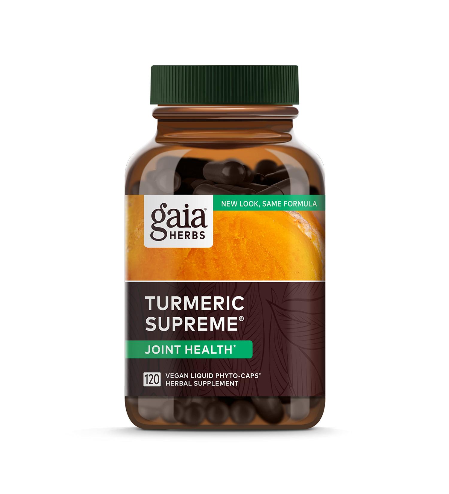 Gaia Herbs Turmeric Supreme Joint - 120 Vegan Liquid Phyto-Caps for Joint Health - Buy Online on GoSupps.com