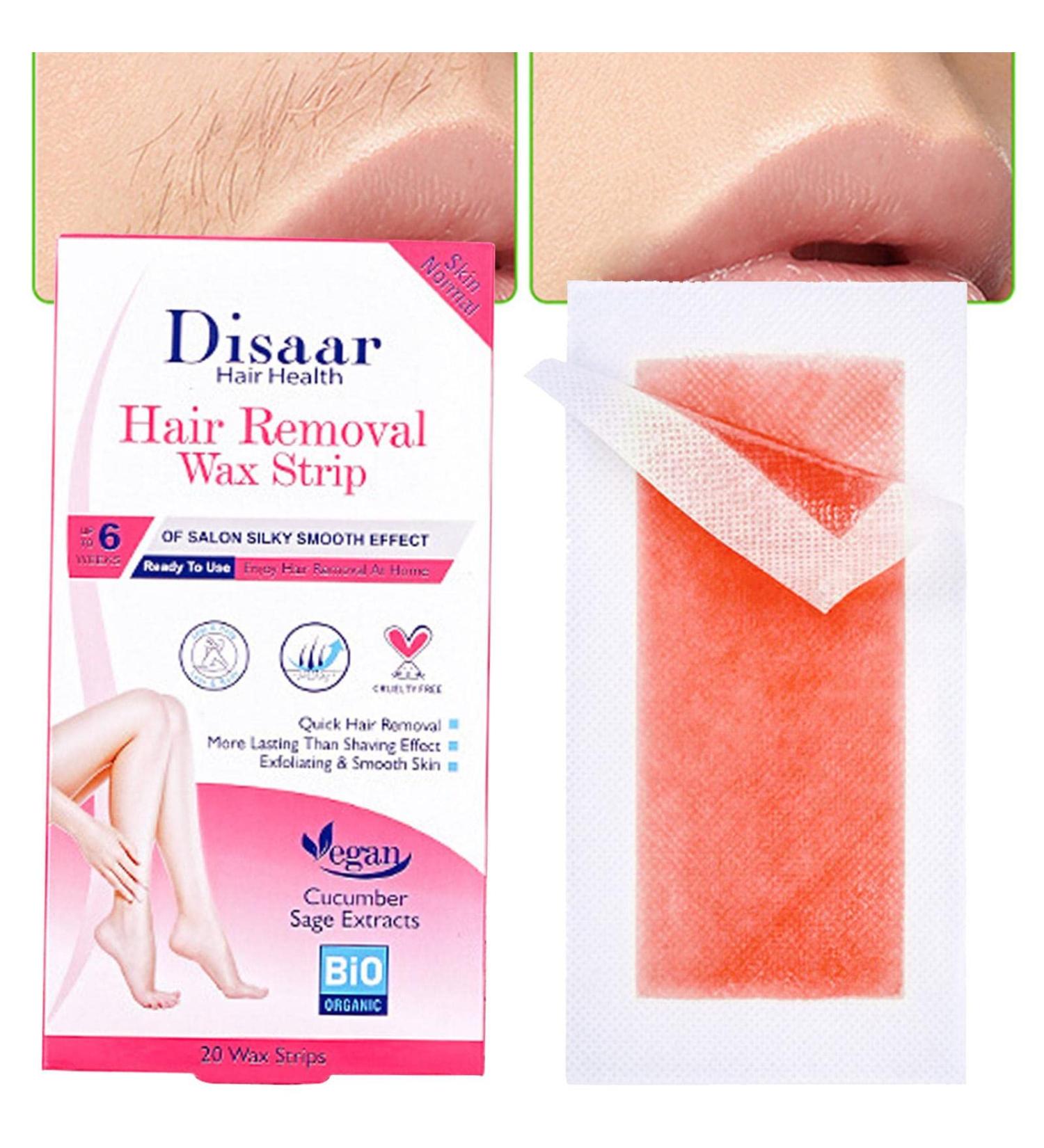 Wax Strips for Hair Removal - 20 Pieces for Face & Body | Home Use for Eyebrows Neck Bikini Legs & More - Lingjiong Red - Buy Online on GoSupps.com