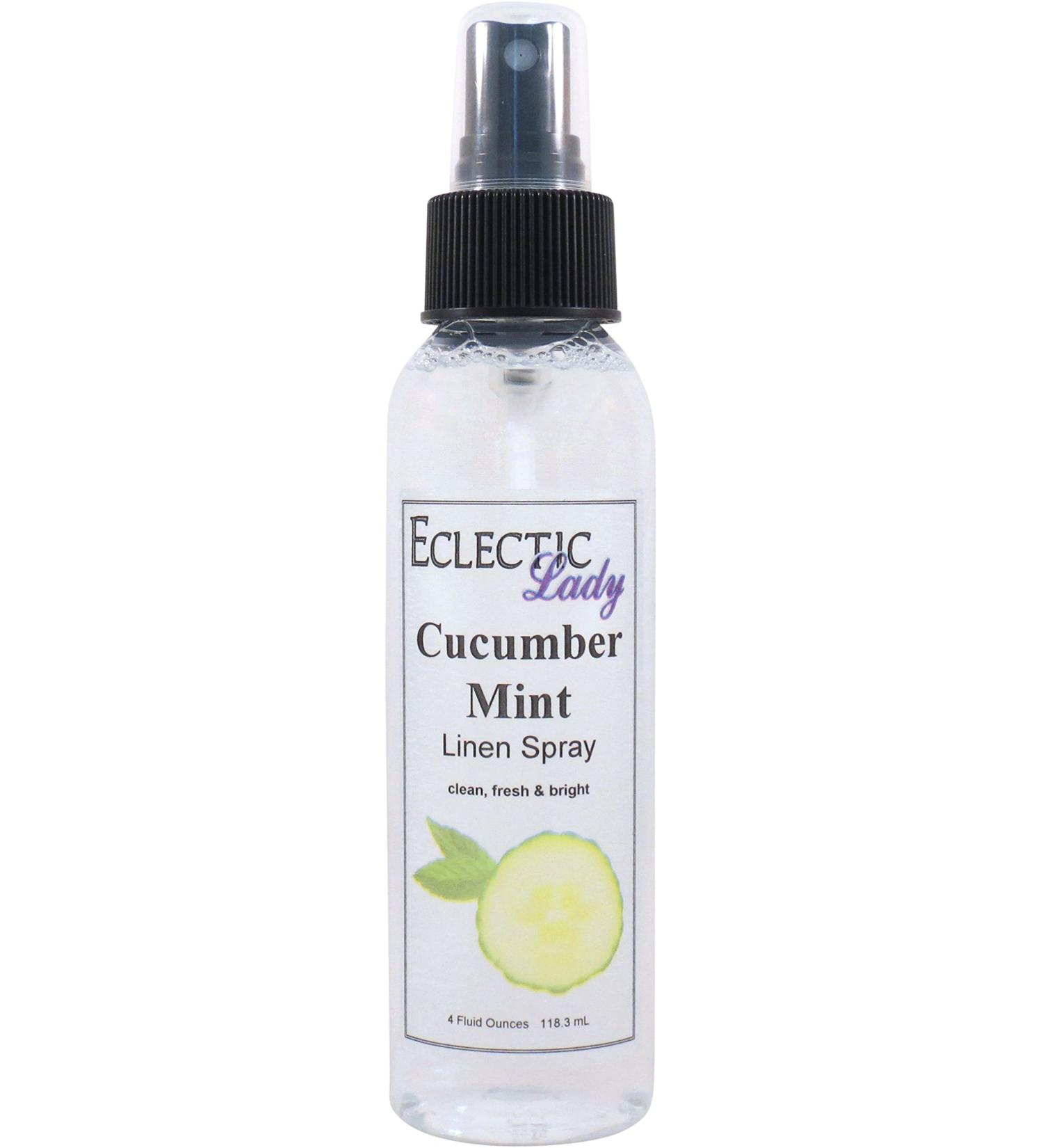 Cucumber Mint Linen Spray 4 ounces - Eclectic Lady Sheet and Linen Spray - No Artificial Colors Parabens or Preservatives - Long-Lasting Scent for Bed Fabric & Pillow 4 Fluid Ounces - Buy Online on GoSupps.com