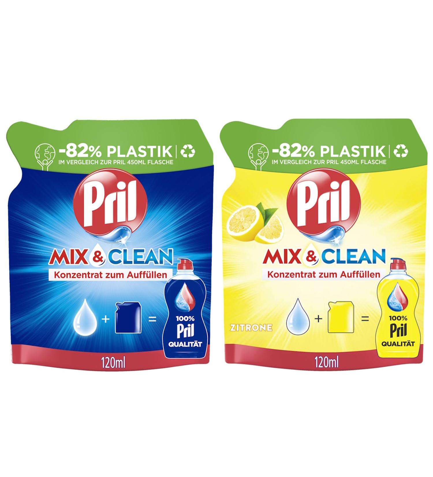 Buy Pril Original Concentrate Mix & Clean Set - 1x Original & 1x Lemon 2x120ml - Maximum Grease Removal Ideal for Cold Water Dishwashing - International Shipping Available - Buy Online on GoSupps.com