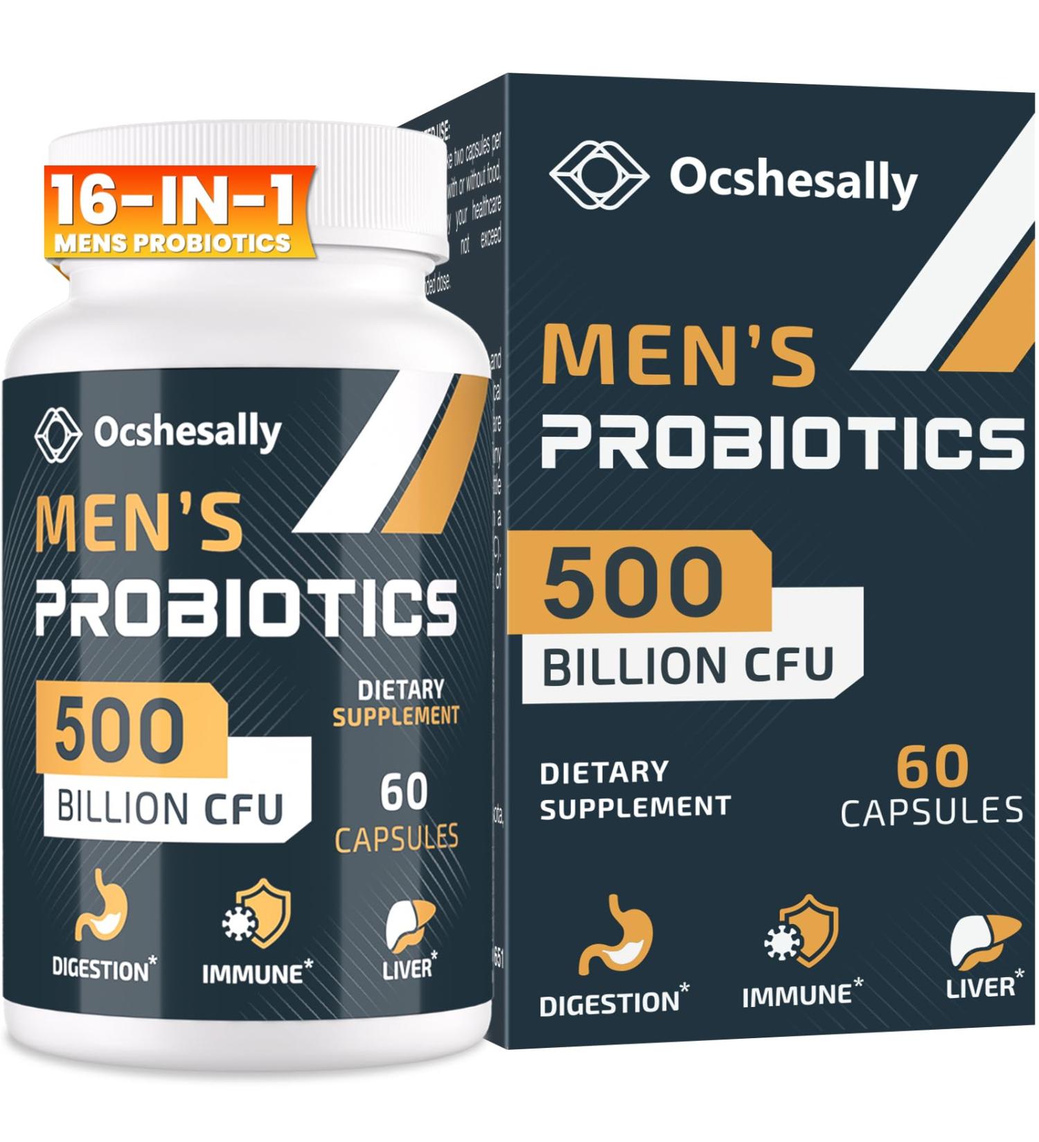 Probiotics for Men 500 Billion CFUs & 12 Strains Mens probiotic with Turmeric Cranberry Goji - Probiotics for Digestive Health Gut Immune & Bloating Prostate & Urinary Tract Health 60 Capsules 60 Count (Pack of 1) - Buy Online on GoSupps.com