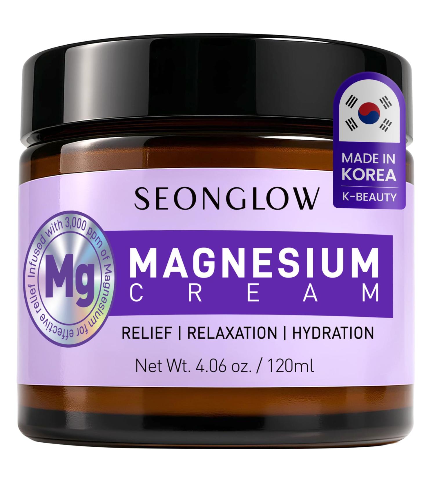 Magnesium Cream for Sleep & Leg Cramps: Fast-Absorbing Lotion with Lavender & Shea Butter, promotes relaxation for kids and adults, 4.06 Fl Oz Made in Korea Lavender 4 Fl Oz (Pack of 1) - Buy Online on GoSupps.com