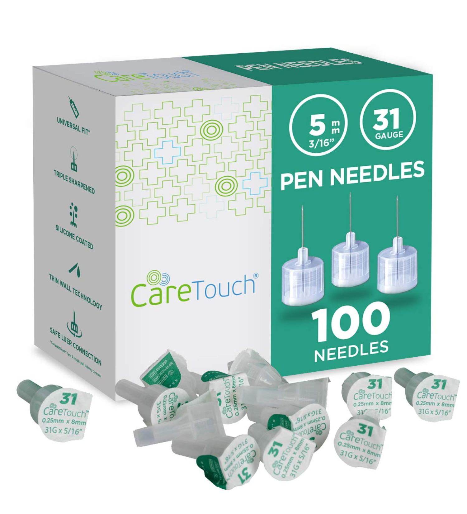 Care Touch Pen Needles 31G 3/16 5mm (Pack of 100) | Diabetes Supplies - Buy Online on GoSupps.com