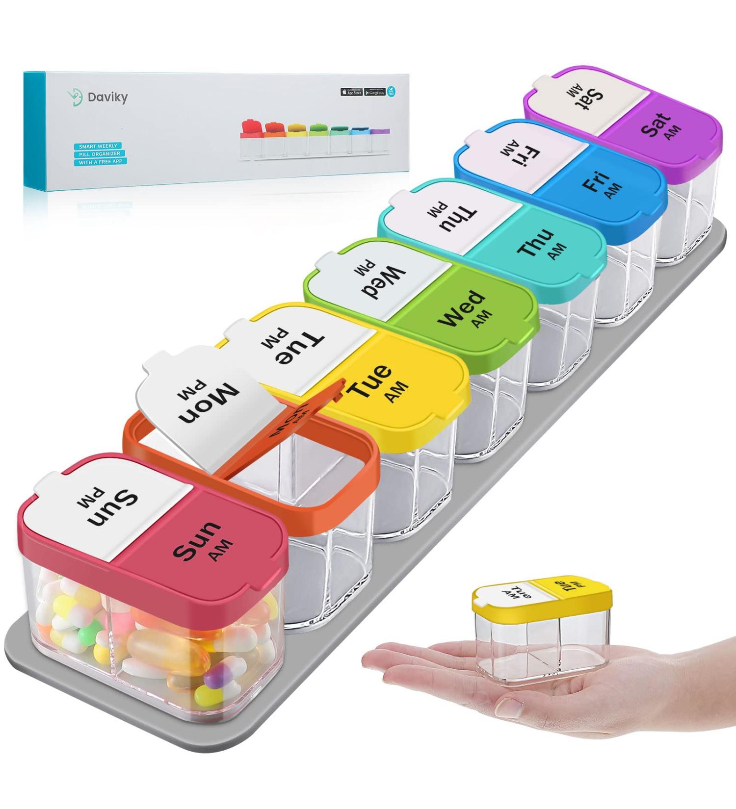 Extra Large 7 Day XL AM PM Pill Organizer for Supplements - Jumbo Container for Vitamins - Oversized Daily Medicine Holder - Buy Online on GoSupps.com