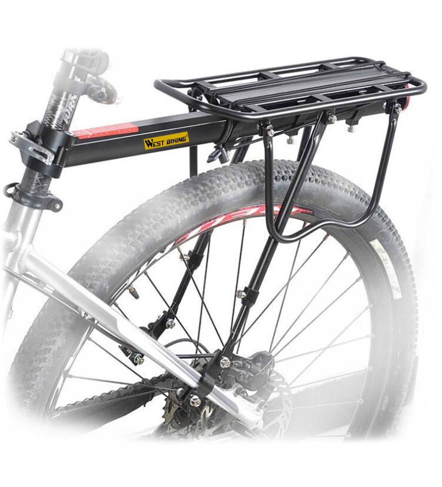 West Biking Adjustable Bike Cargo Rack - 110Lb Capacity, Universal Fit, Reflective Logo, Black - Buy Online on GoSupps.com