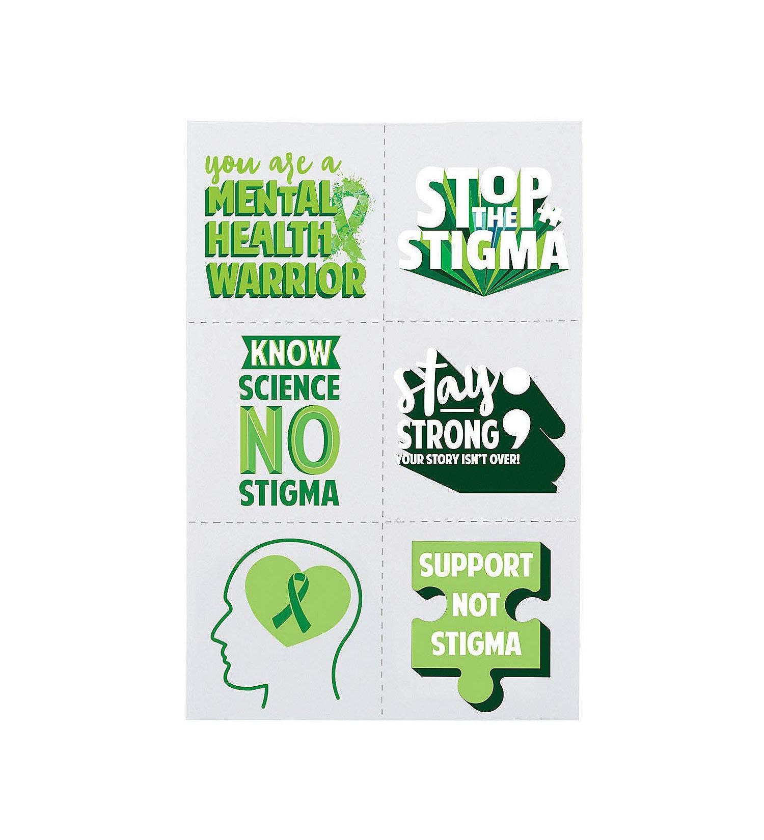 Mental Health Awareness Temporary Tattoos - Apparel Accessories - 72 Pieces