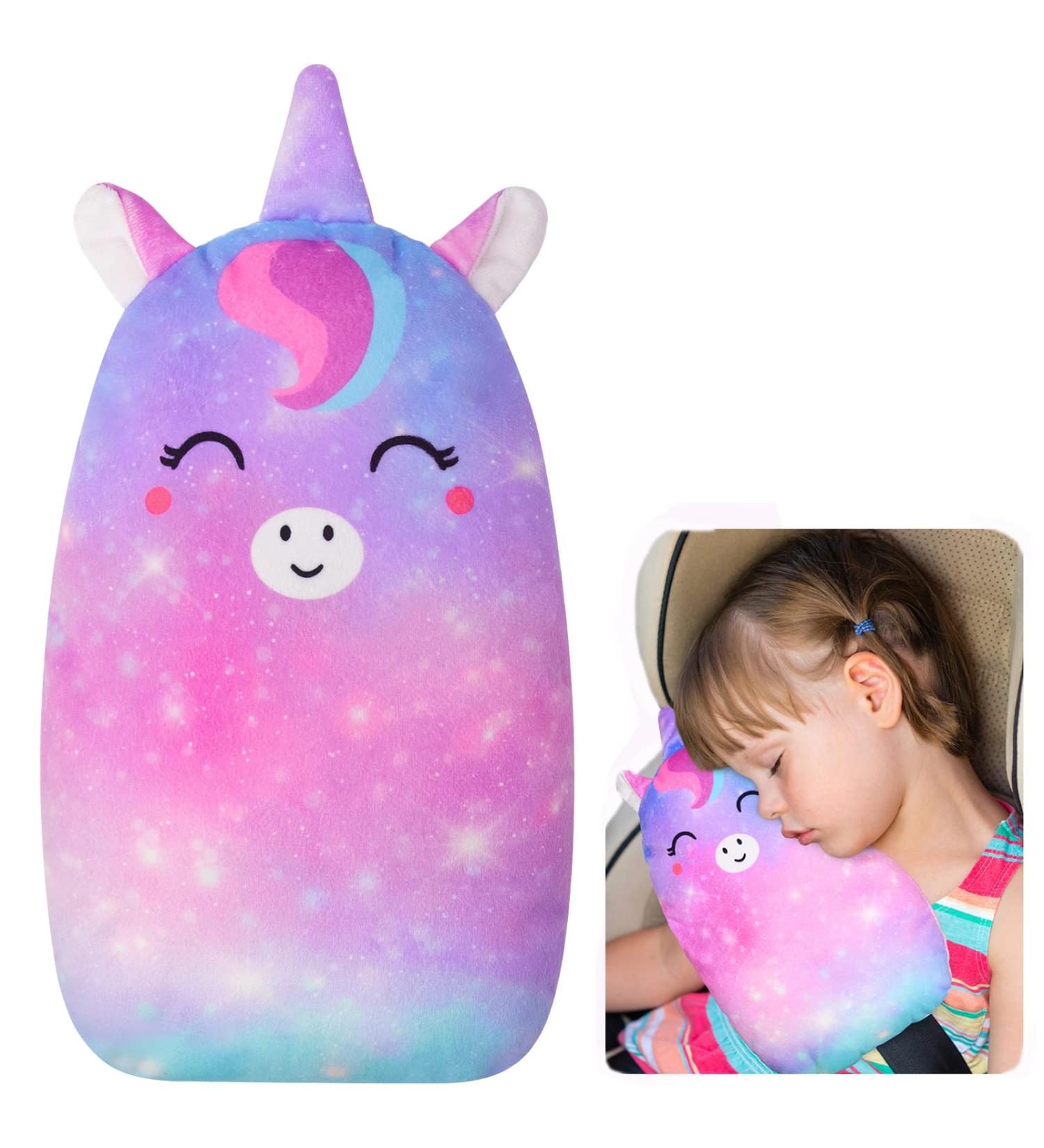 Basumee Unicorn Seat Belt Covers for Kids - Seatbelt Pillow & Head Support for Child | Multi-Coloured - Buy Online on GoSupps.com