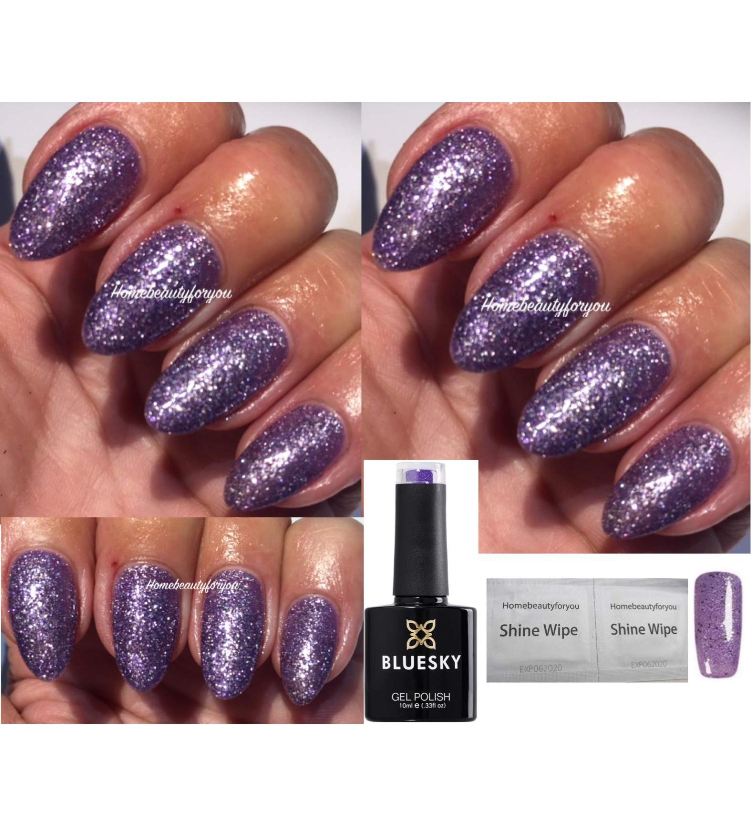 Bluesky Purple Lilac Silver Glitter 80632 Alluring Amethyst Starstruck Nail Gel Polish UV LED Soak Off 10ml - Buy Online on GoSupps.com