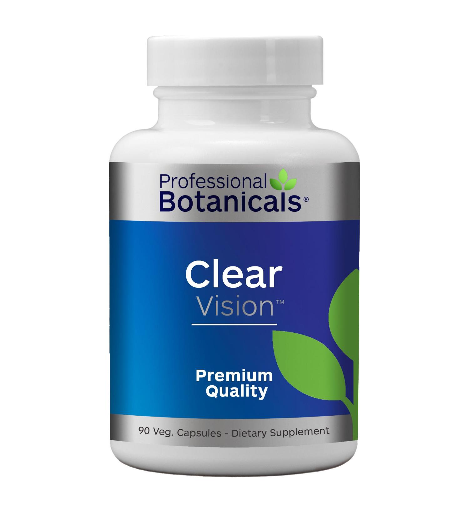 Professional Botanicals Clear Vision Eye Vitamins - Lutein, Zeaxanthin Supports Eye Strain, Dry Eyes, and Vision Health 90 Vegetarian Capsules