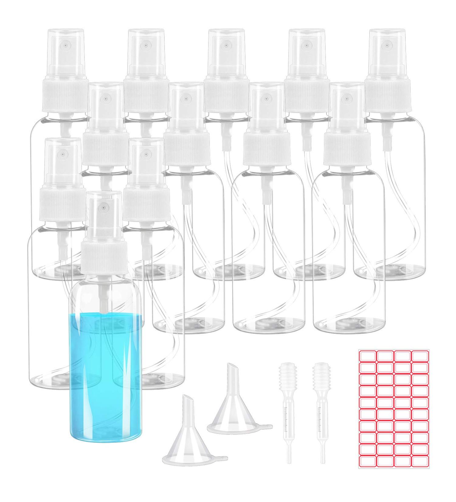 Airsmall 12-Pack 60ml Empty Spray Bottles with Funnels & Labels - Perfect for Beauty Makeup Travel & Sports - Buy Online on GoSupps.com