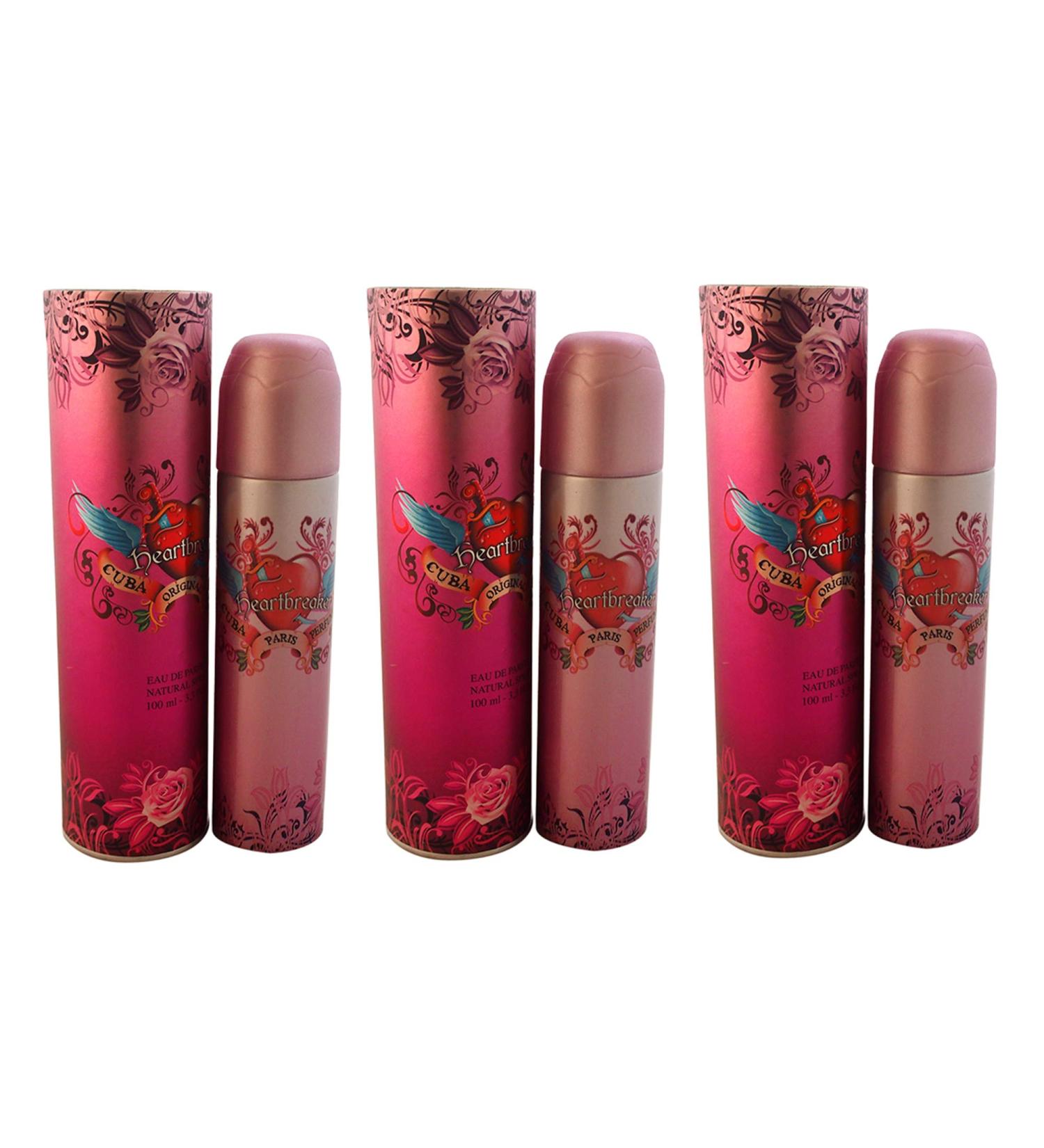 Champs Cuba Heartbreaker By Champs For Women Eau De Parfum Spray 3.3-Ounce / 100 Ml (Pack of 3)