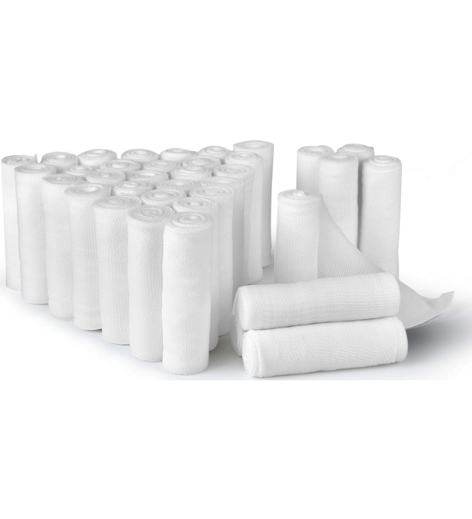 D&H Medical 2x4 Yards Gauze Bandage Roll - Pack of 36 | Sterile Cotton Gauze Wrap for Wound Care on Hand, Ankles, Knees - Buy Online on GoSupps.com