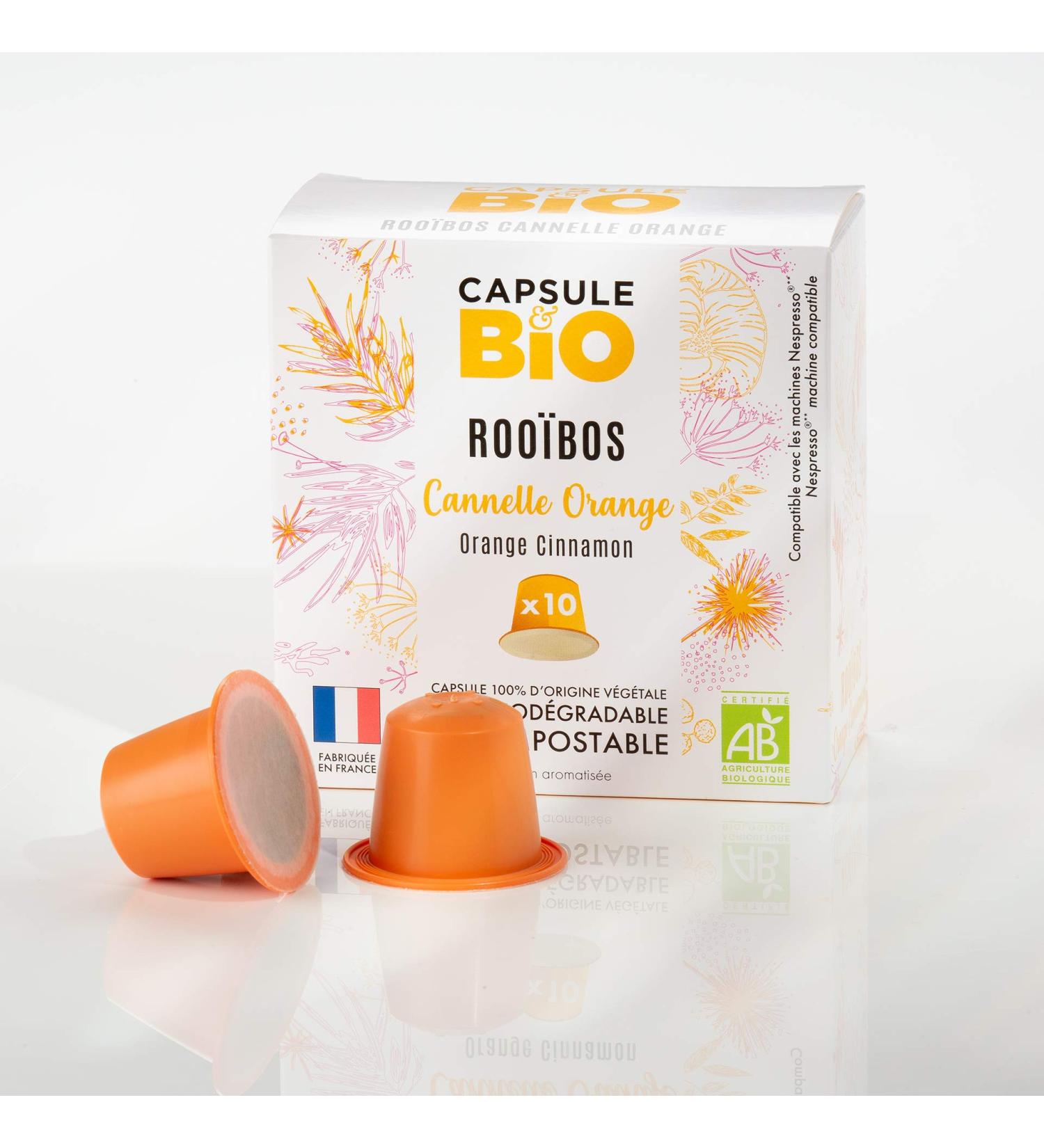 CAPSUL&BIO Rooibos Tea with Orange and Cinnamon - 10 Biodegradable Capsules - Compatible with Nesspresso Machines - 100% Vege - Buy Online on GoSupps.com