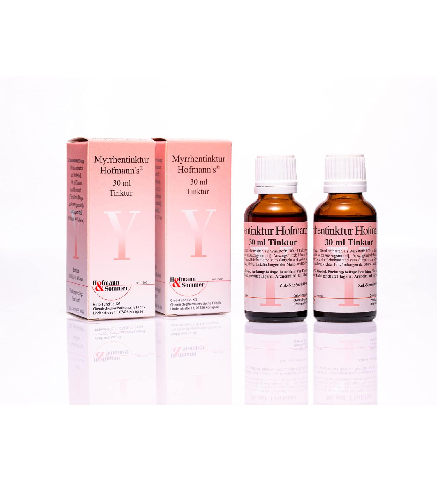 Myrrh Tincture - Hofmann's Herbal Mouth & Throat Therapy (2x30ml) - Soothing Relief for Oral Care - Buy Online on GoSupps.com