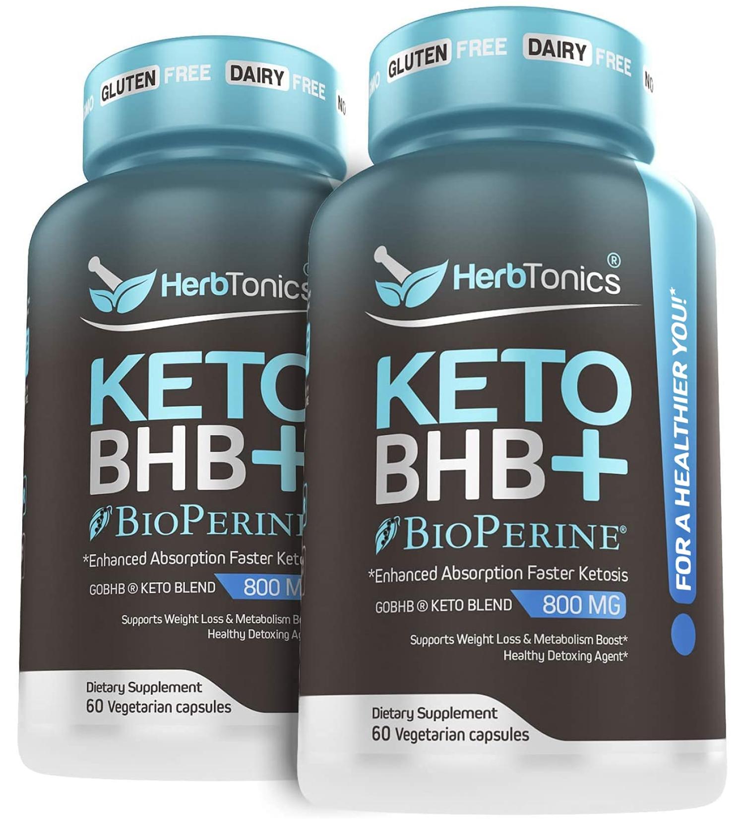 Keto BHB Diet Pills with BioPerine (2 Pack) for Enhanced Ketosis | Vegan Capsules Supplement 60 Count (Pack of 2) - Ideal for Men and Women - Buy Online on GoSupps.com