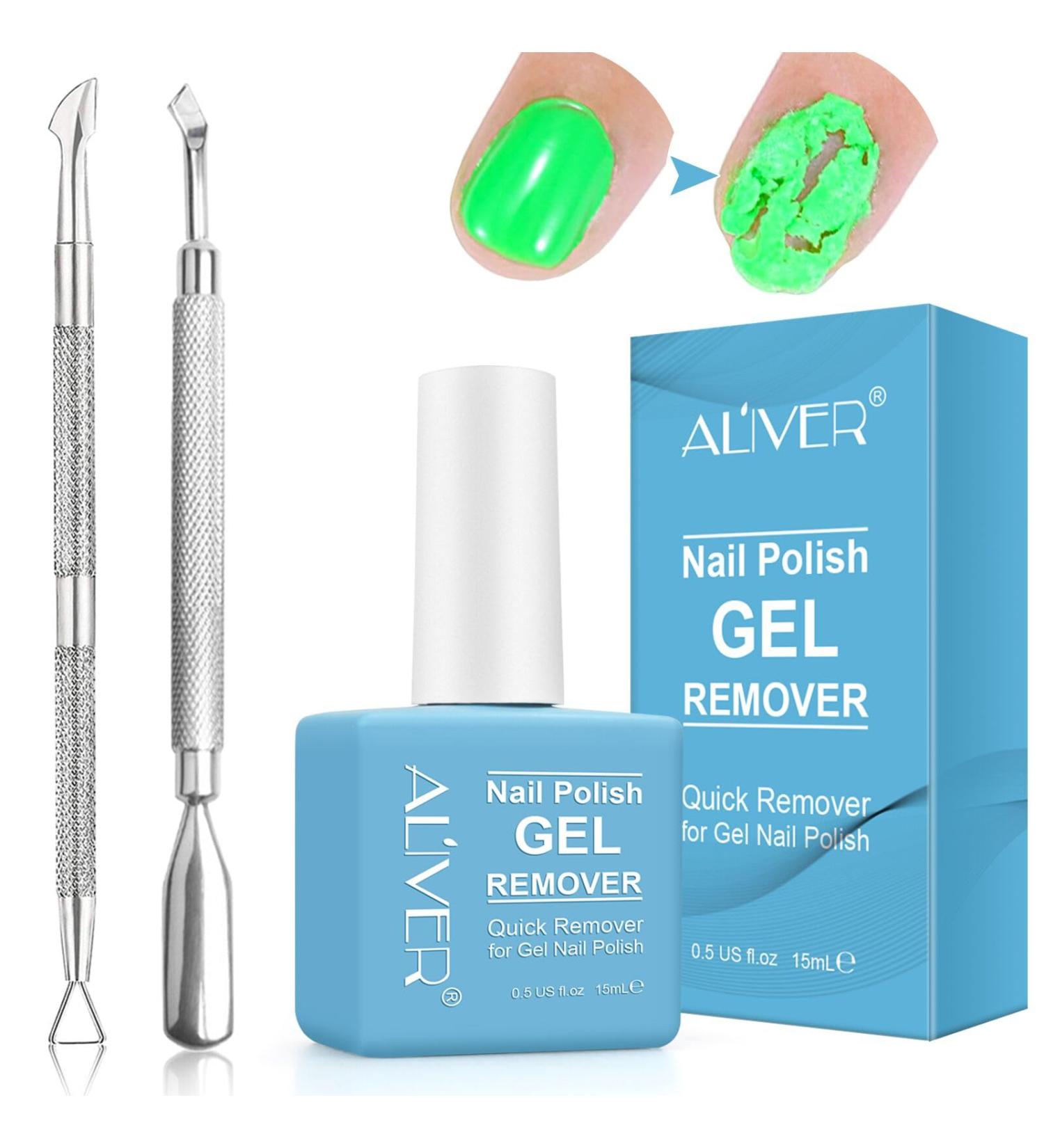 Nail Polish Remover - Fast Gel Polish Remover with Cuticle Pusher & Scraper | No Foil Needed Removes in 2-5 Minutes - International Shipping Available - Buy Online on GoSupps.com