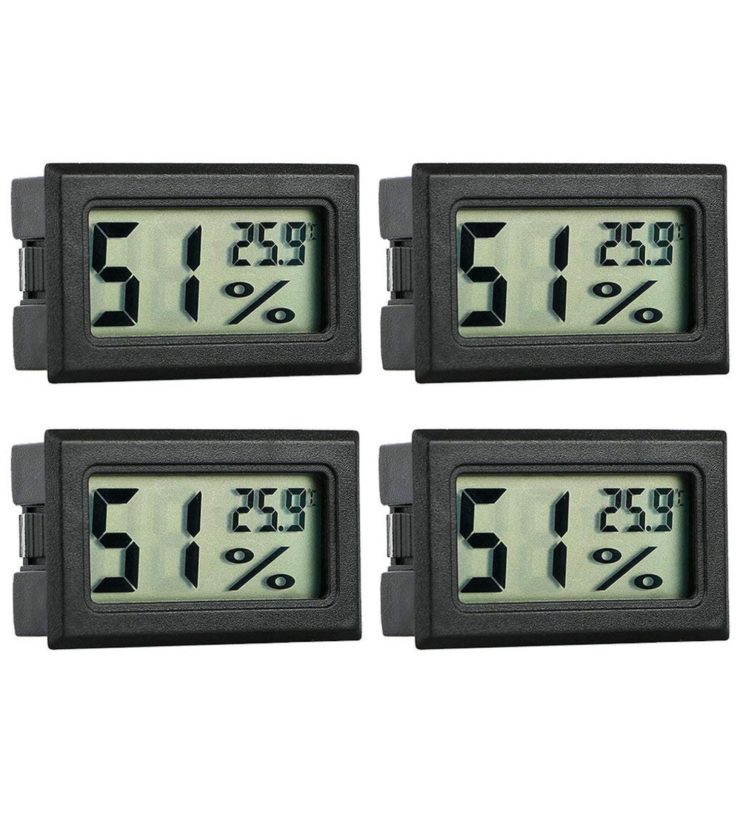Gudoqi Digital Thermometer Hygrometer - 4 Pack Mini Temperature Meters for Reptiles Incubators Aquariums Greenhouses Cars & Home - Buy Online on GoSupps.com