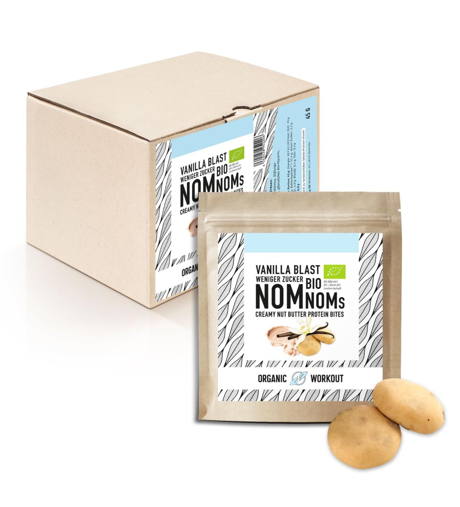 Vanilla Blast Nomnoms | Organic Vegan Protein Bites - Creamy Nutmus Alternatives (5x3 Bites) - Shop Internationally - Buy Online on GoSupps.com