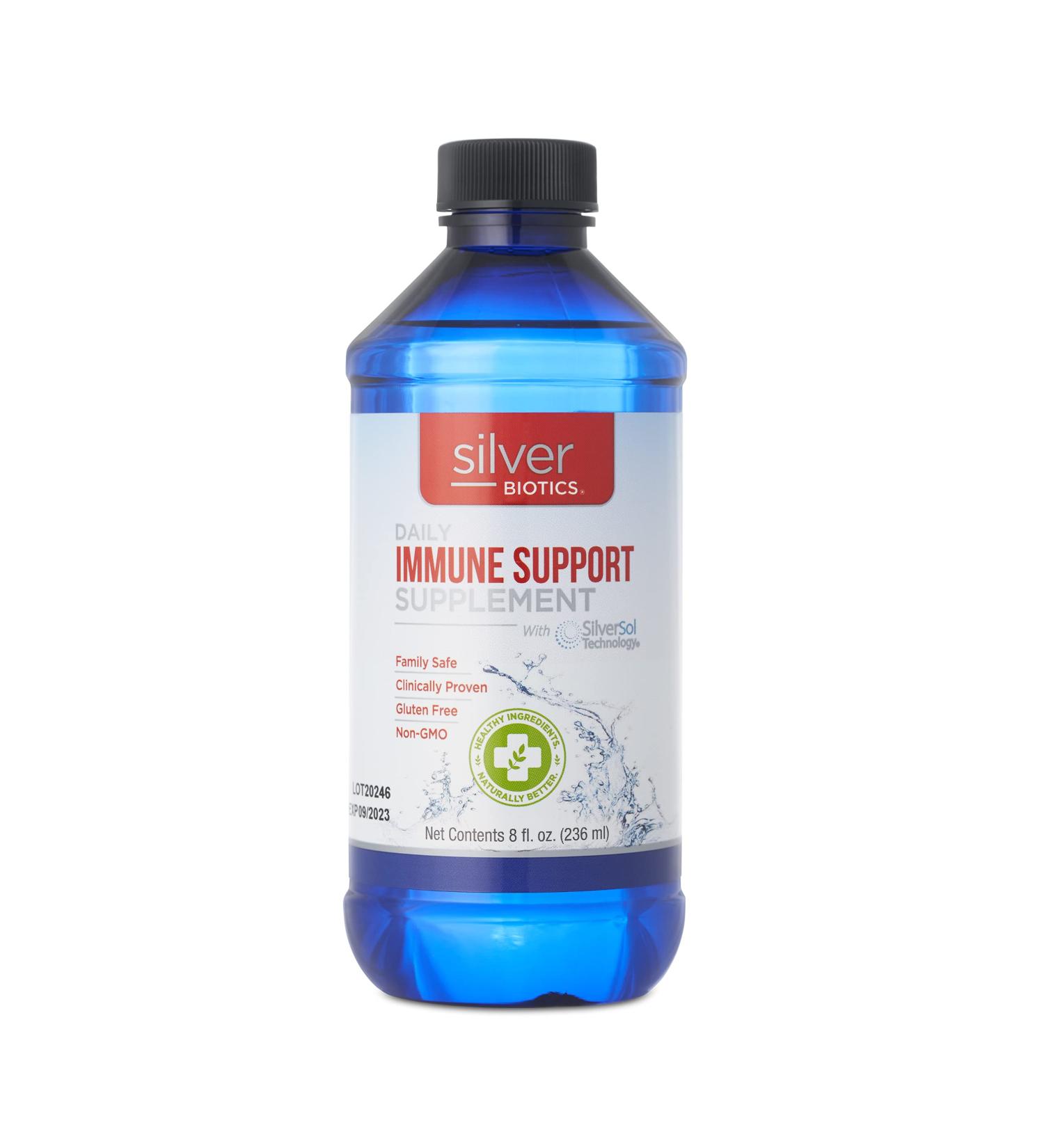 Silver Biotics Colloidal Silver Liquid - Daily Immune Support Supplement - 8 Fl Oz - American Biotech Labs - Buy Online on GoSupps.com