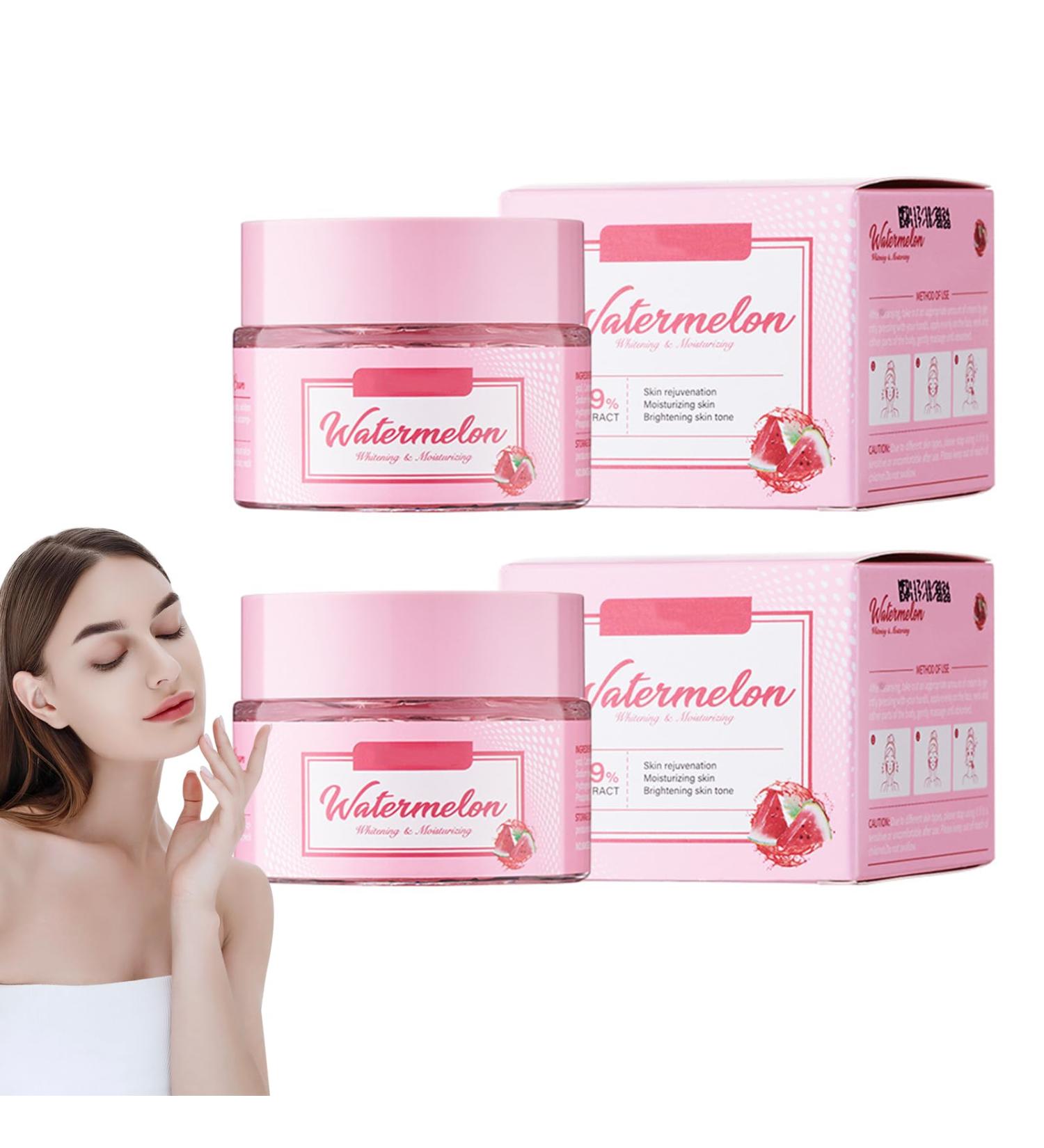 Aloe Vera 2 Pieces Watermelon Hydrating Face Cream Moisturizing Firming Cream Brightening and Moisturizing Improves Skin Elasticity Reduces Fine Wrinkles Suitable for all Skin Types - Buy Online on GoSupps.com