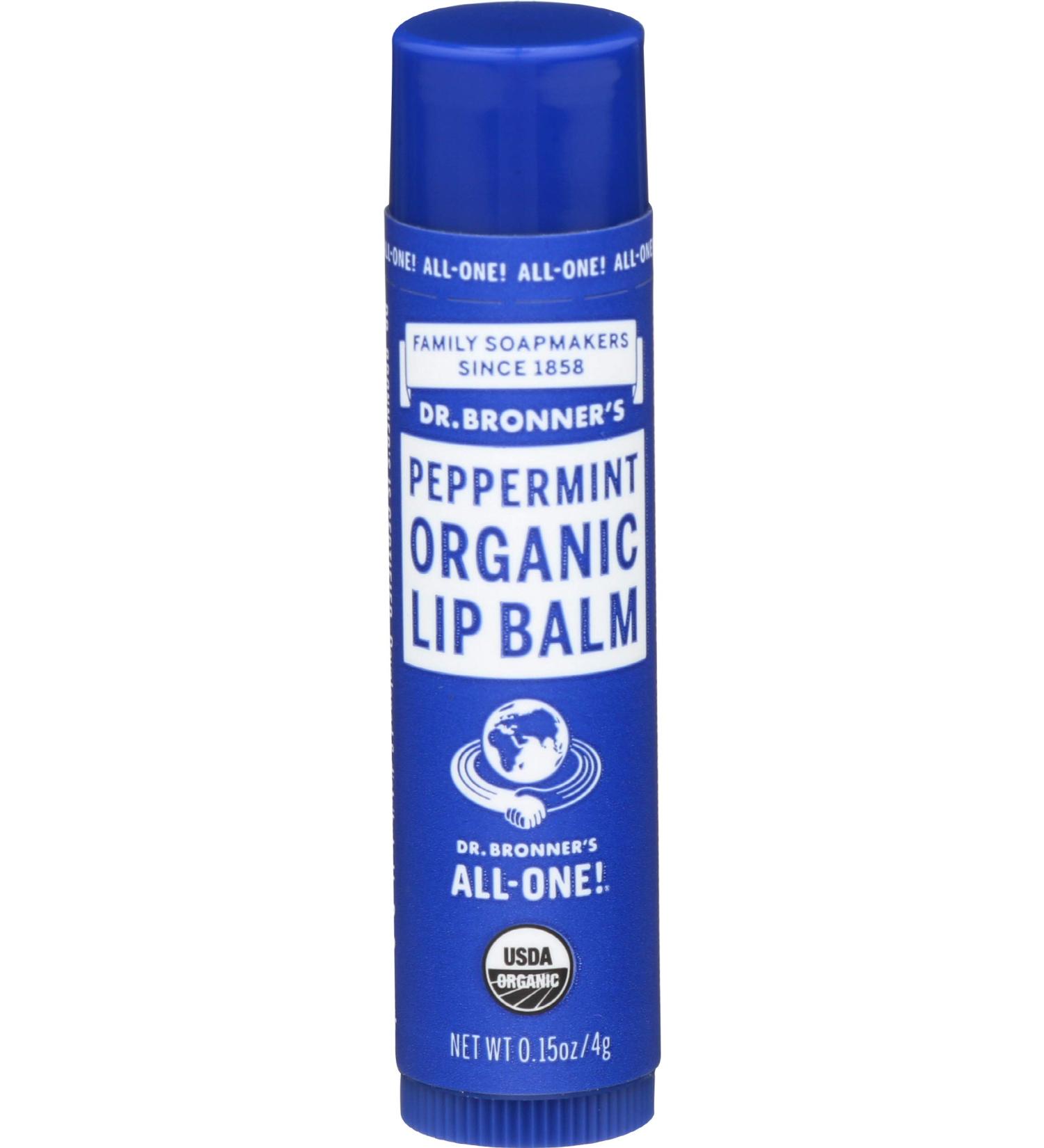 Buy Dr. Bronner's Organic Peppermint Lip Balm 0.15 oz - Moisturizing Ethical & Natural Care - International Shipping Available - Buy Online on GoSupps.com