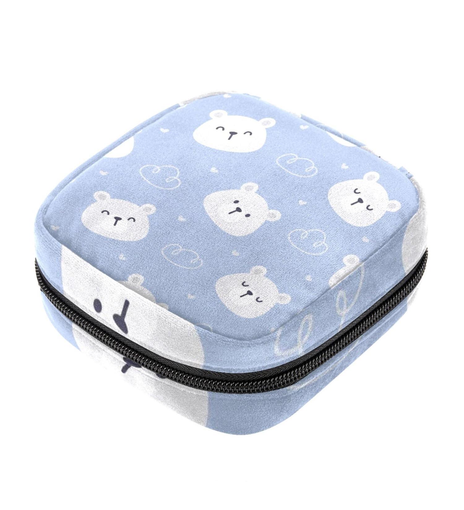Bear Cloud Love Heart Sanitary Napkin Storage Bag - Period Kit Pouch for Women/Girls, Menstrual Cup/Tampon Organizer - Color 11 - Buy Online on GoSupps.com