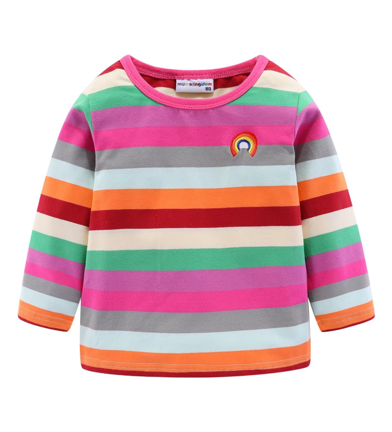 Mud Kingdom Little Boys Rainbow Stripe T-Shirt - Hot Pink, 12-18 Months - Buy Online on GoSupps.com