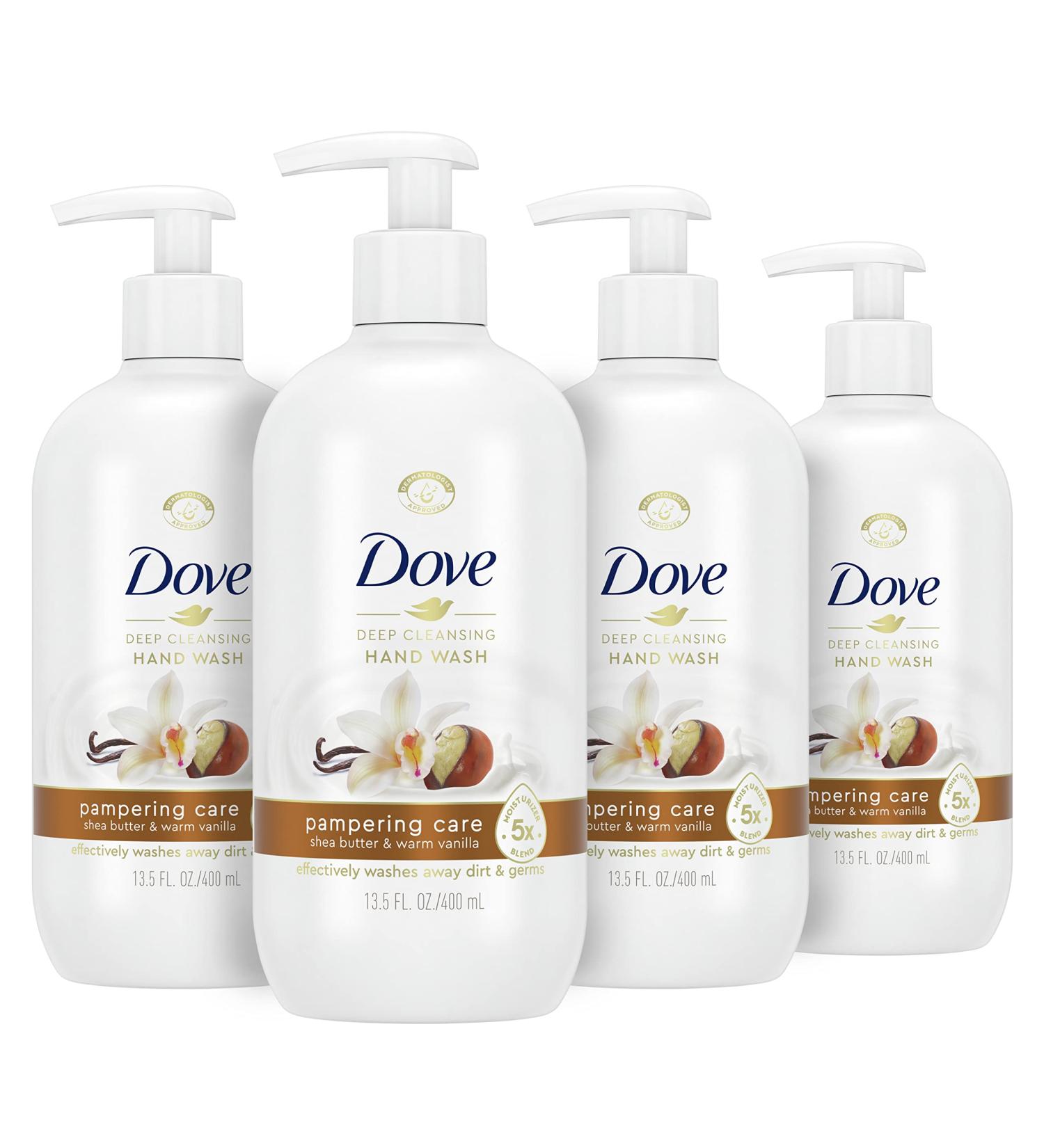 Dove Pampering Care Shea Butter and Warm Vanilla Hand Wash 13.5 oz 4 Count - Cleanser for Clean & Soft Hands - Pack of 4 - Buy Online on GoSupps.com