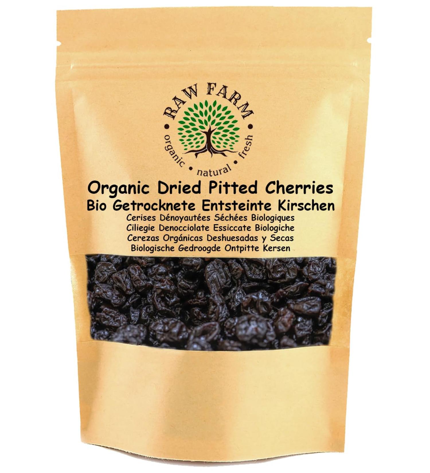 Raw Farm EOOD Raw Farm Organic Dried Cherries Without Pits 500 g 100 natural unsweetened without additives juicy fruity & aromatic - Buy Online on GoSupps.com