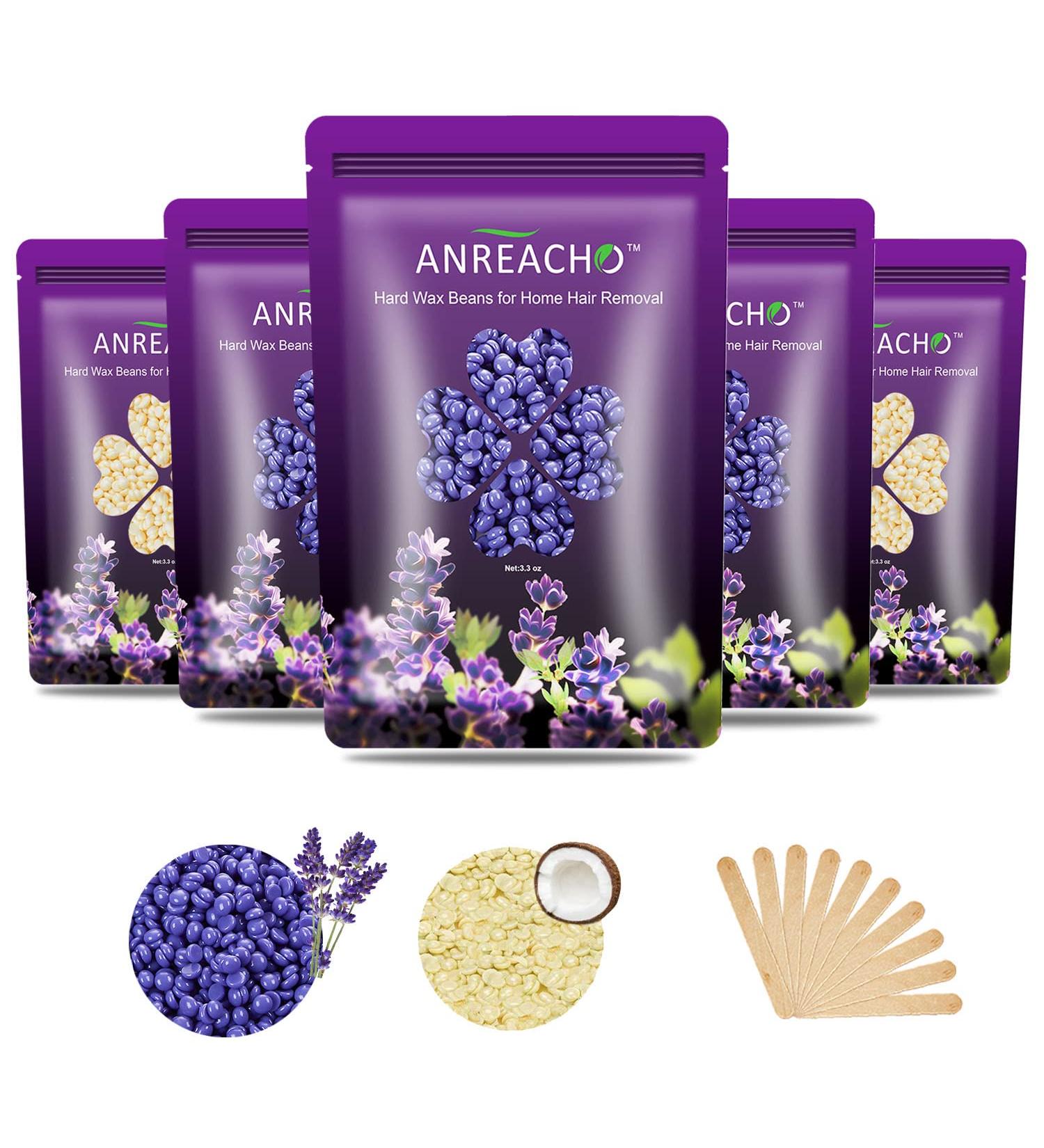 ANREACHO 17.5oz Wax Beads for Hair Removal | Brazilian Waxing Beads for Bikini, Face & Body | At-Home Hard Wax Beans Refill Kit - 10pcs Included - Buy Online on GoSupps.com