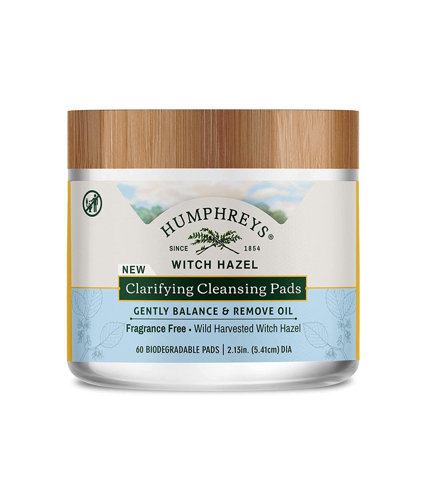 Humphreys Clarifying Witch Hazel Cleansing Pads - Fragrance Free - Clear Skin - Buy Online on GoSupps.com