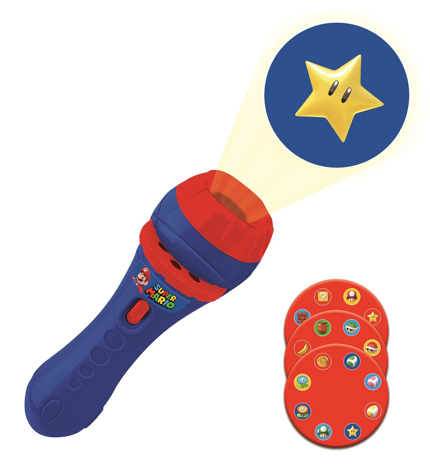 Lexibook Super Mario Brothers Nintendo Flashlight & Projector with 3 Discs - Children's Toy Blue/Red - Buy Online on GoSupps.com