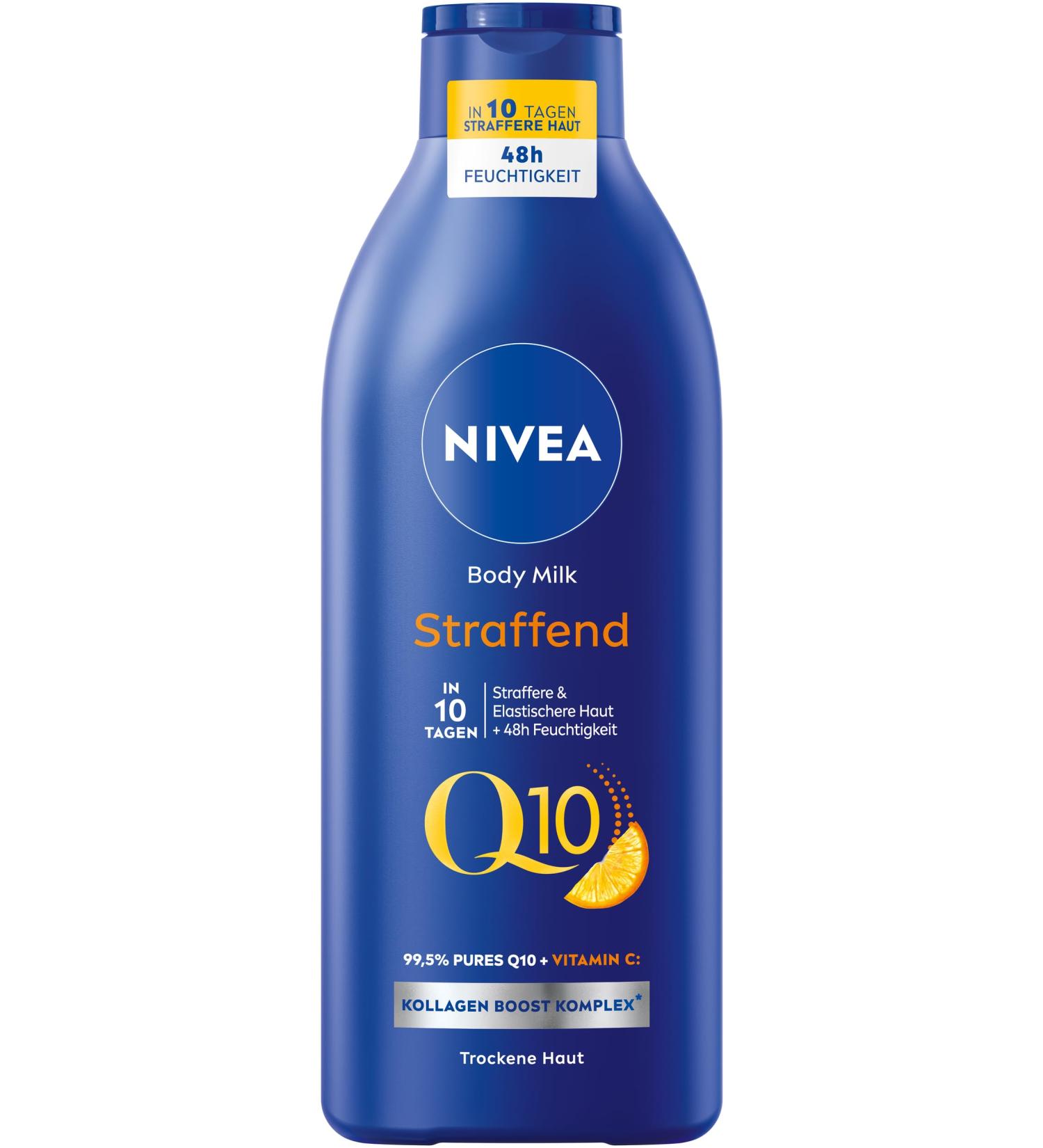 NIVEA NIVEA Q10 Firming Body Milk Firmer Skin and Better Elasticity in 10 Days Body Cream with 99.5% Q10 Vitamin C and Pleasant Orange Scent (400ml)
