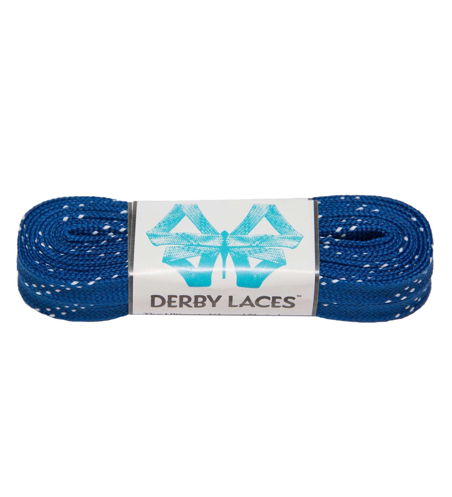 Derby Laces Blue 96 Inch Waxed Skate Lace for Roller Derby, Hockey and Ice Skates, and Boots