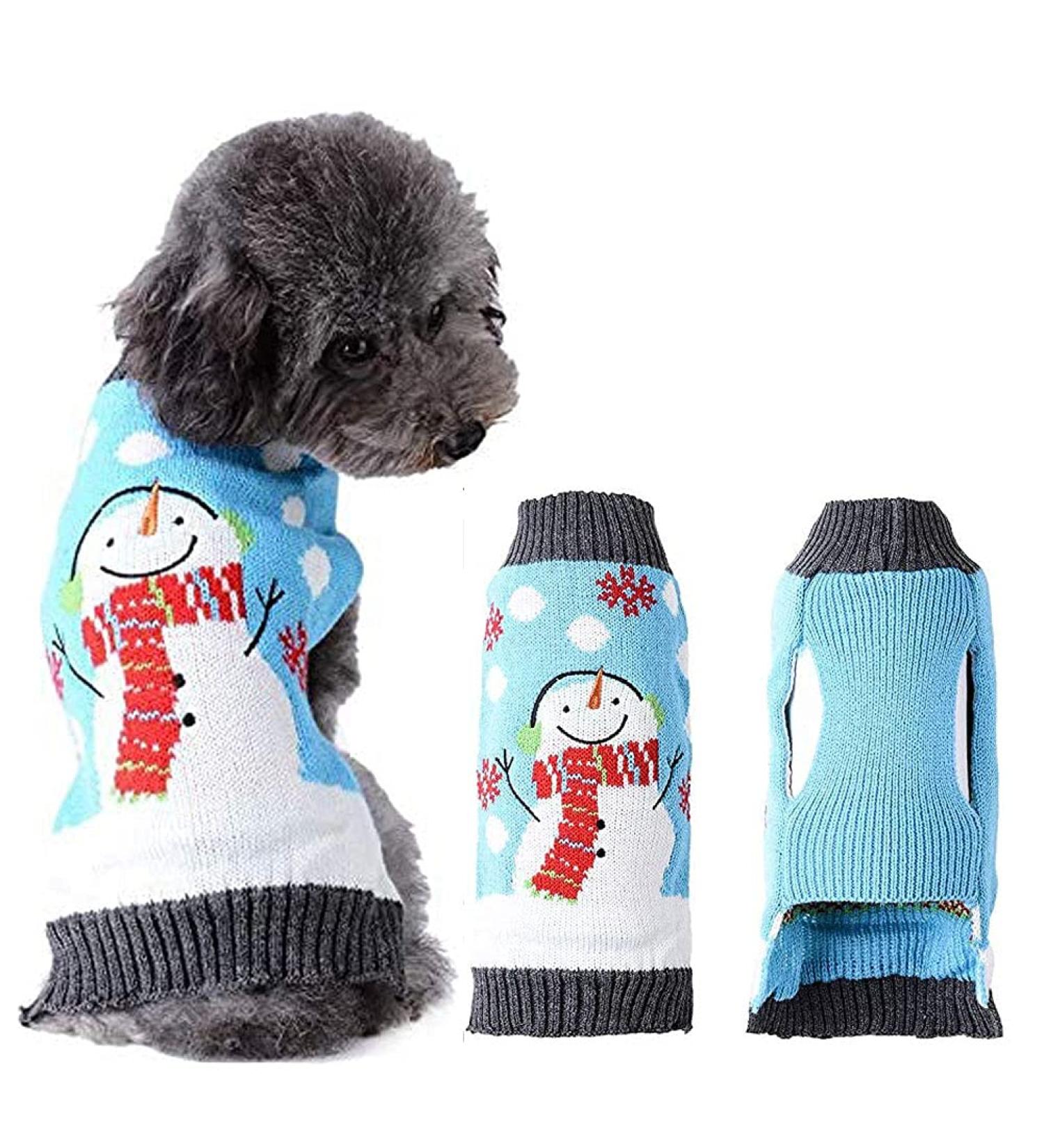 ABRRLO Christmas Dog Sweater - Warm & Cozy Holiday Pet Sweater for Small & Medium Dogs | Cute Snowman Design - Buy Online on GoSupps.com