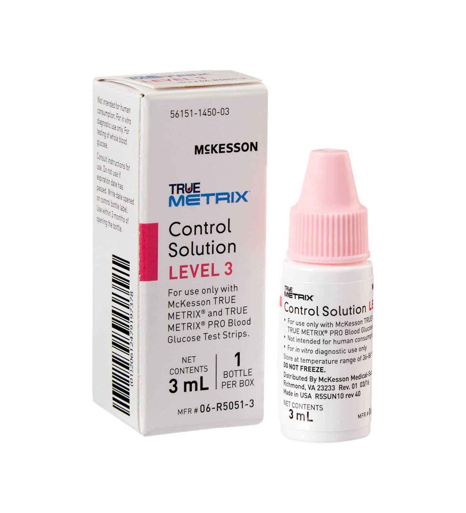 McKesson TRUE METRIX Control Solution Level 3 Blood Glucose Meter - 3mL - 1 Count - Buy Online on GoSupps.com