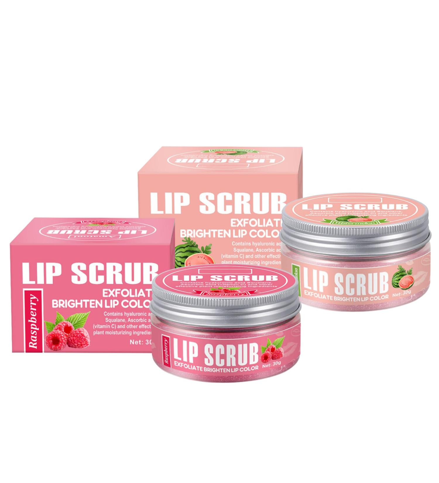 Fruity Lip Scrub - Lip Scrub Exfoliator - Lip Care for Women - Moisturizing Lip Mask - Lip Balm & Moisturizer for Dry Chapped Lip - Lip Exfoliator Scrub - Watermelon & Raspberry Taste - Buy Online on GoSupps.com