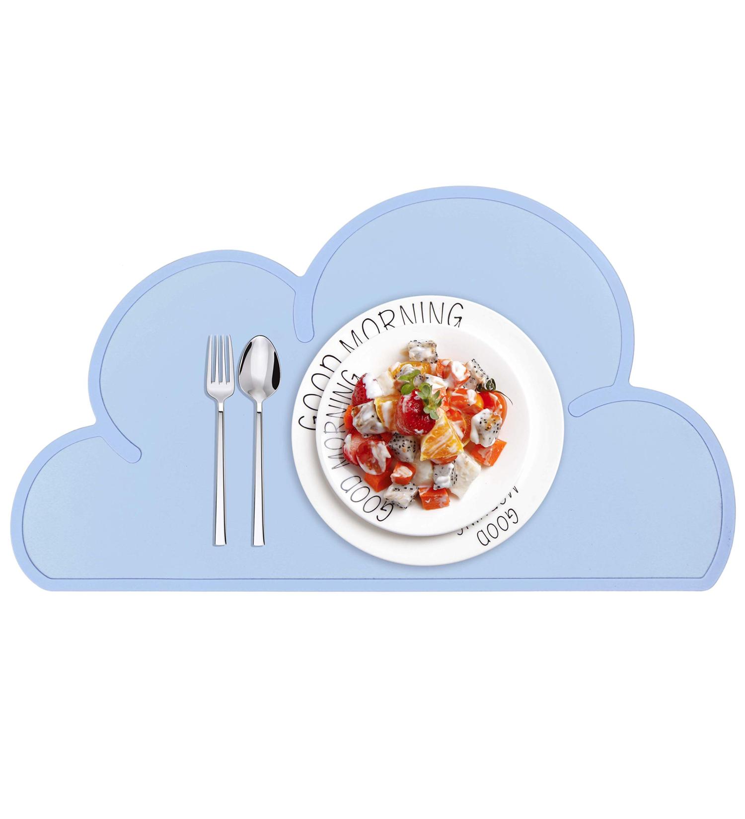 HONGXIN-SHOP Non Slip Silicone Kids Placemats - Blue Cloud Design for Easy Clean-Up | Multi-Purpose Tableware for Babies and Toddlers - Buy Online on GoSupps.com