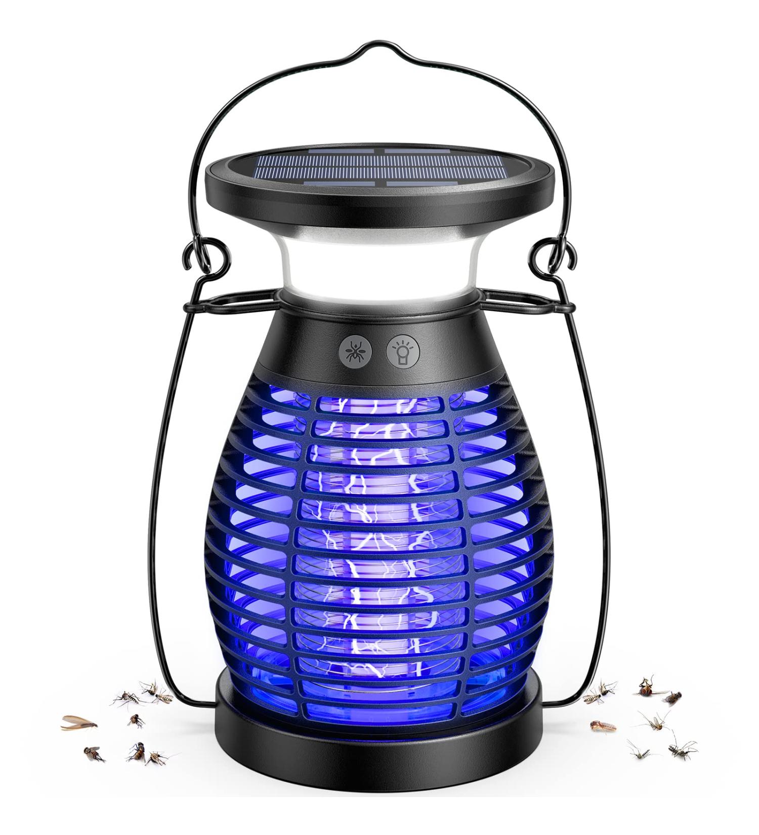 Uiage Bug Zapper - Solar & Rechargeable Mosquito Zapper - 4200V High Powered Electric Fly Trap - Waterproof Bug Killer Lantern for Camping, Patio, Yard, Home - Buy Online on GoSupps.com