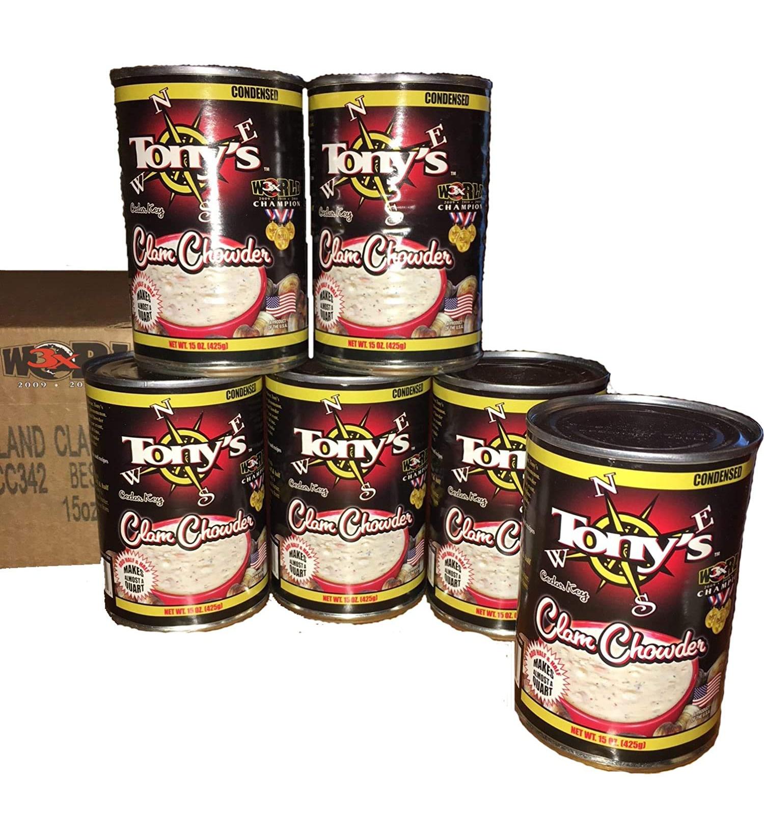 Tonys 3X World Champion Clam Chowder 15oz - Pack of 6 - Buy Online on GoSupps.com