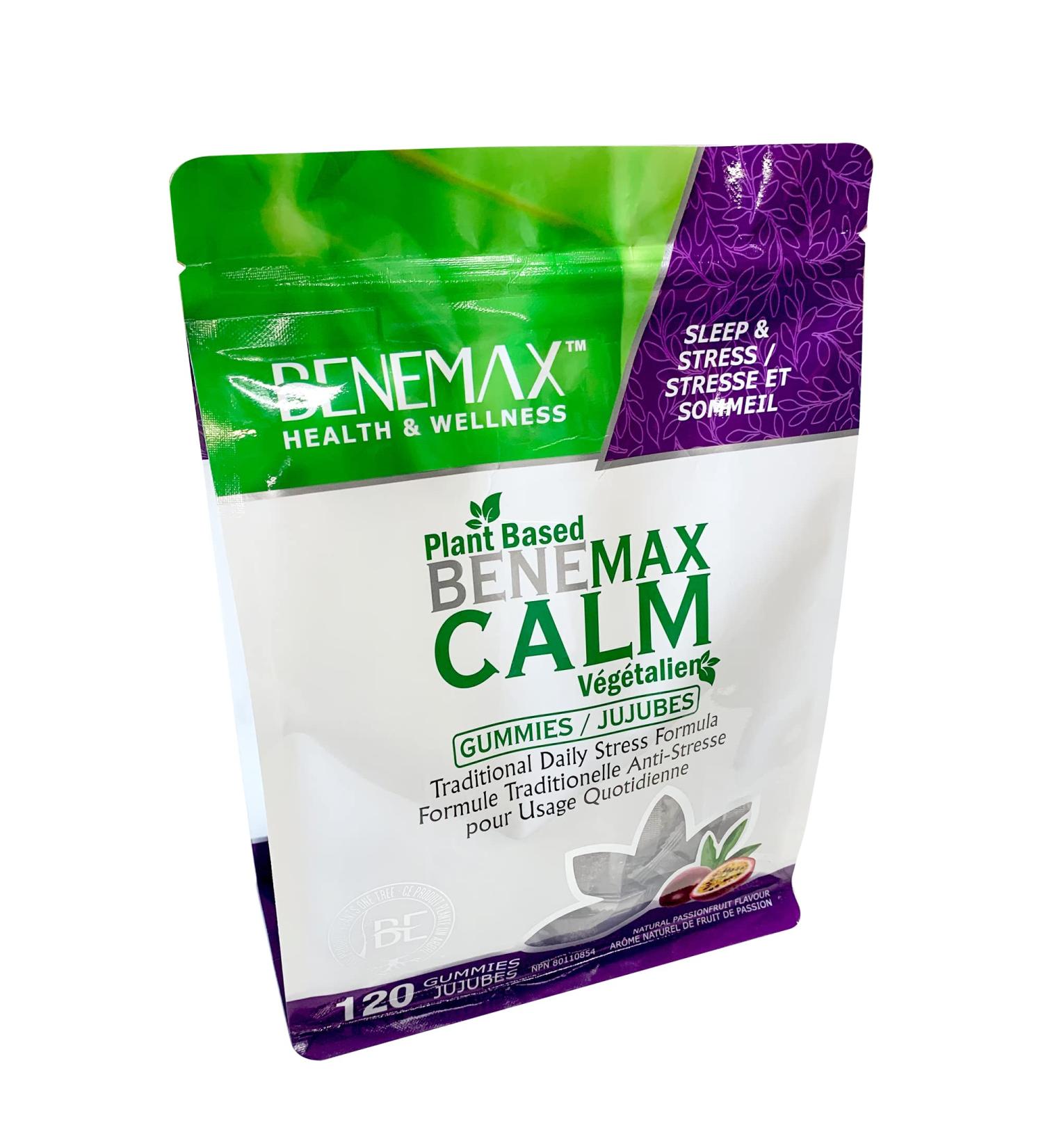 Benemax Gummies Calm 120 Count - Ashwagandha Gummies - Maximum Strength Stress Support Gummies - Better Mood Decreased Brain Fog Calming Effect - Potent Stress Support Supplement - Plant-Based Non-GMO Sugar Free - Buy Online on GoSupps.com
