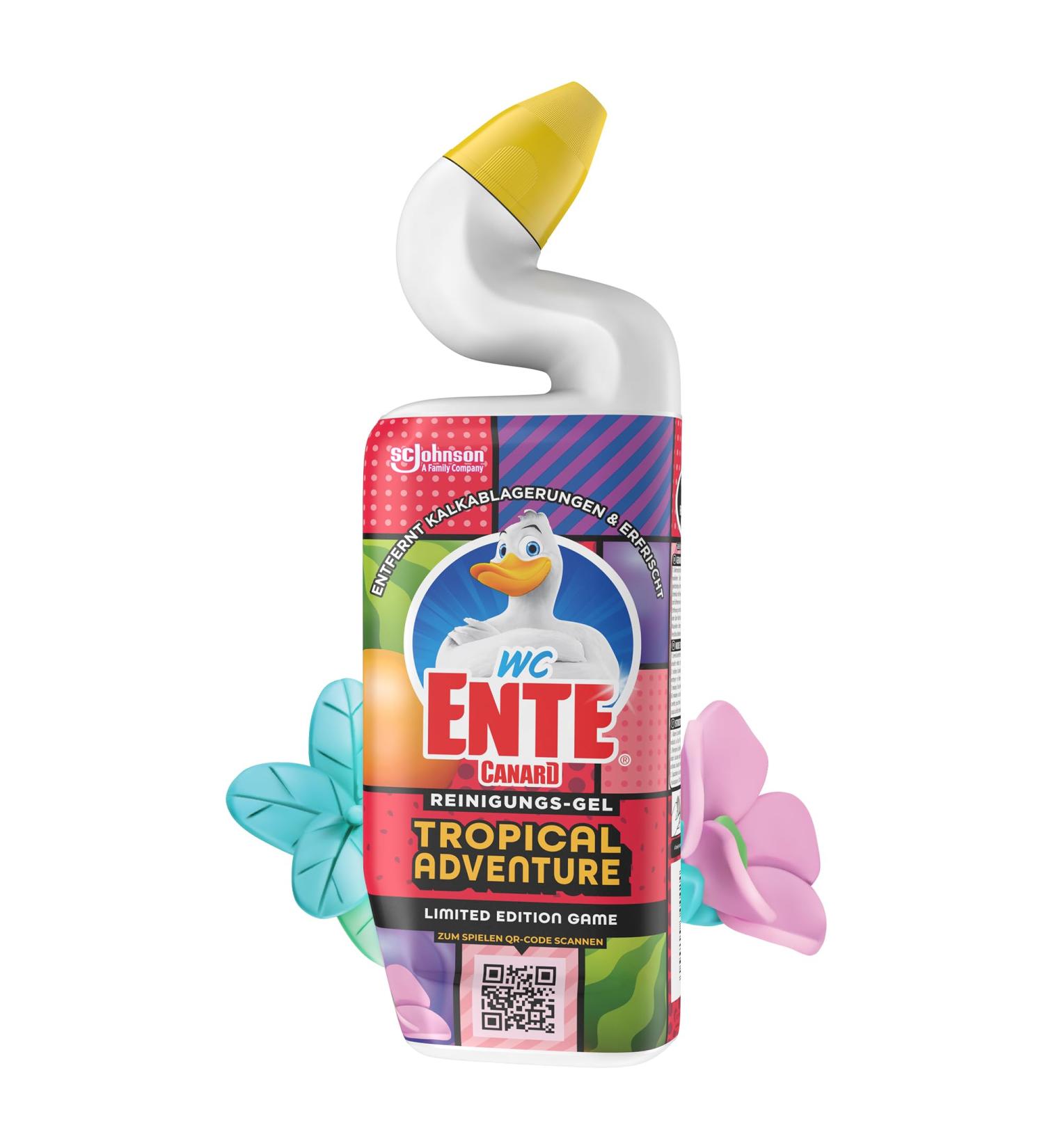 Toilet Totally Active Gel Cleaner - Antibacterial Duck Neck Technology | Tropical Adventure 750ml (1 Pack) - International Shipping Available - Buy Online on GoSupps.com