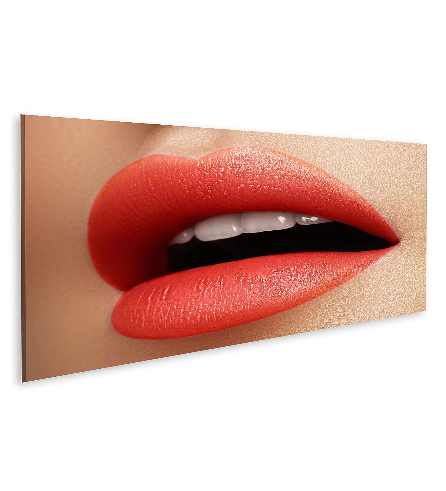 GBDV-Panox Image on Canvas Cosmetics Makeup Gloss Lipstick On Lips Closeup of Beautiful Female Mouth with Red and Pink Lipp Makeup Part Of Face Wall Living Room Home Office Bedroom Images - Buy Online on GoSupps.com