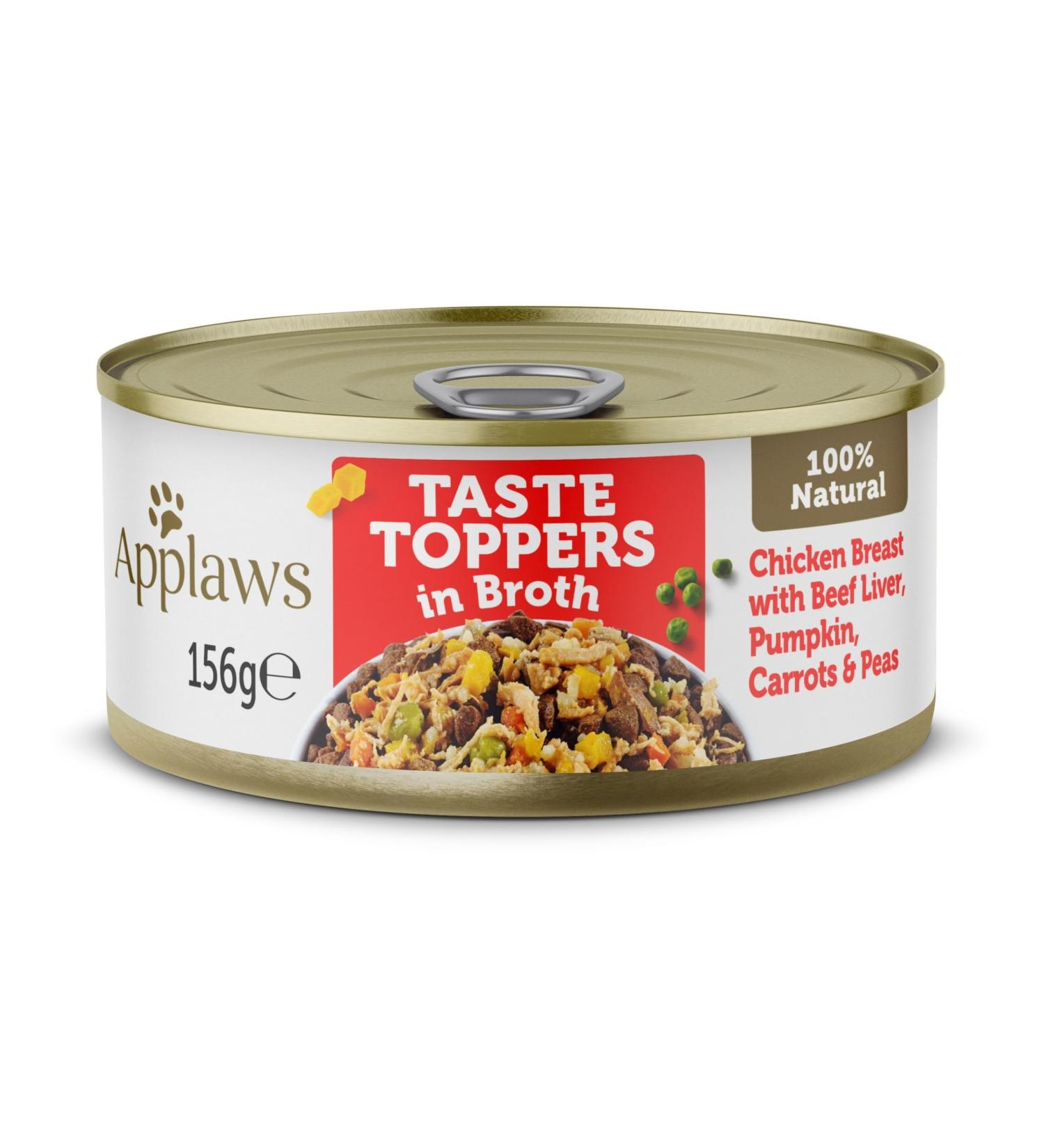 APPLAWS Chien Canette Topper Poulet HIGA Tern Verd Bouillon 12 X 156 GR