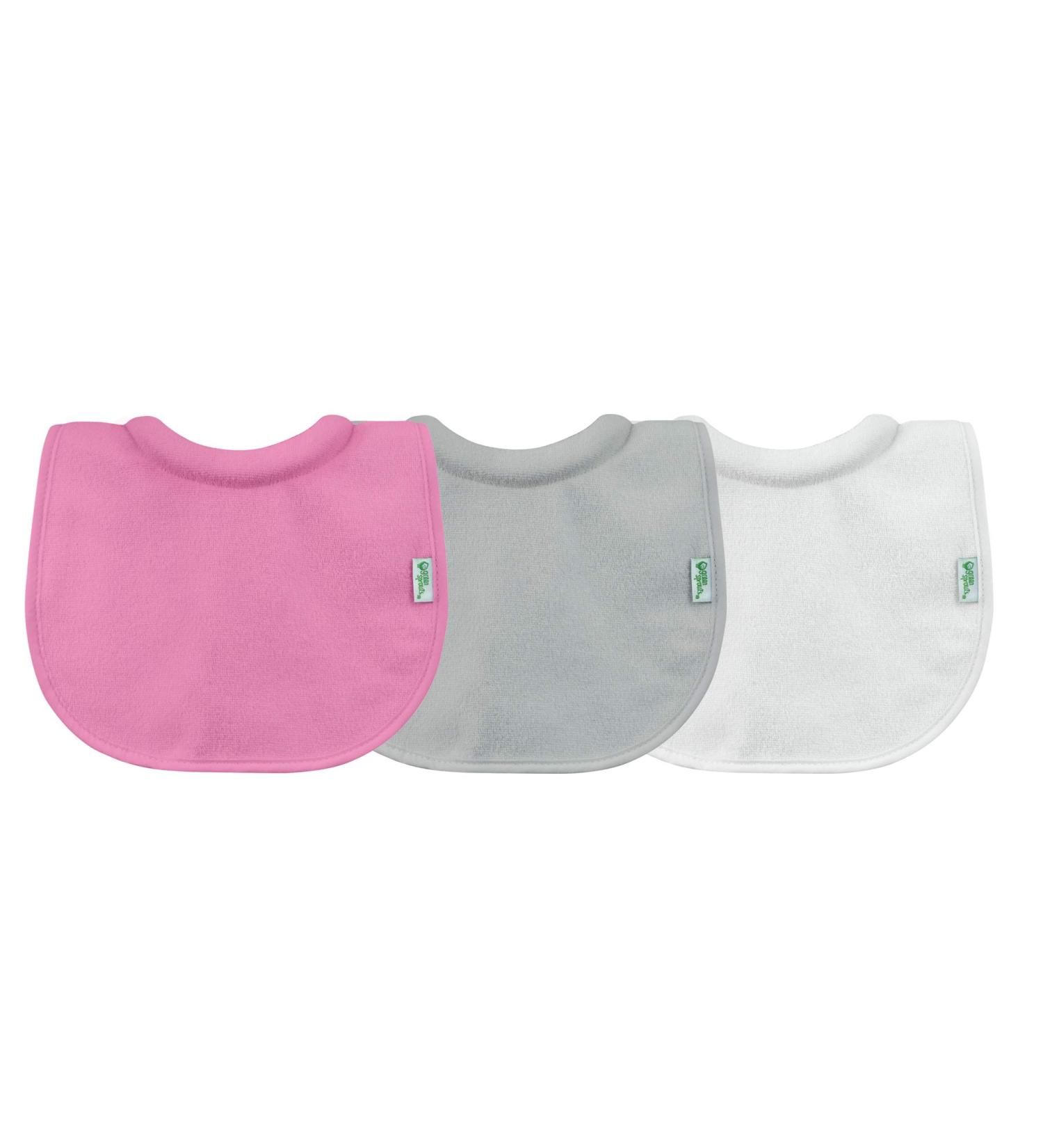 Green Sprouts Stay Dry Milk Catcher Bibs 0-6 Months | Pink & Grey 3 Pack - Buy Online on GoSupps.com